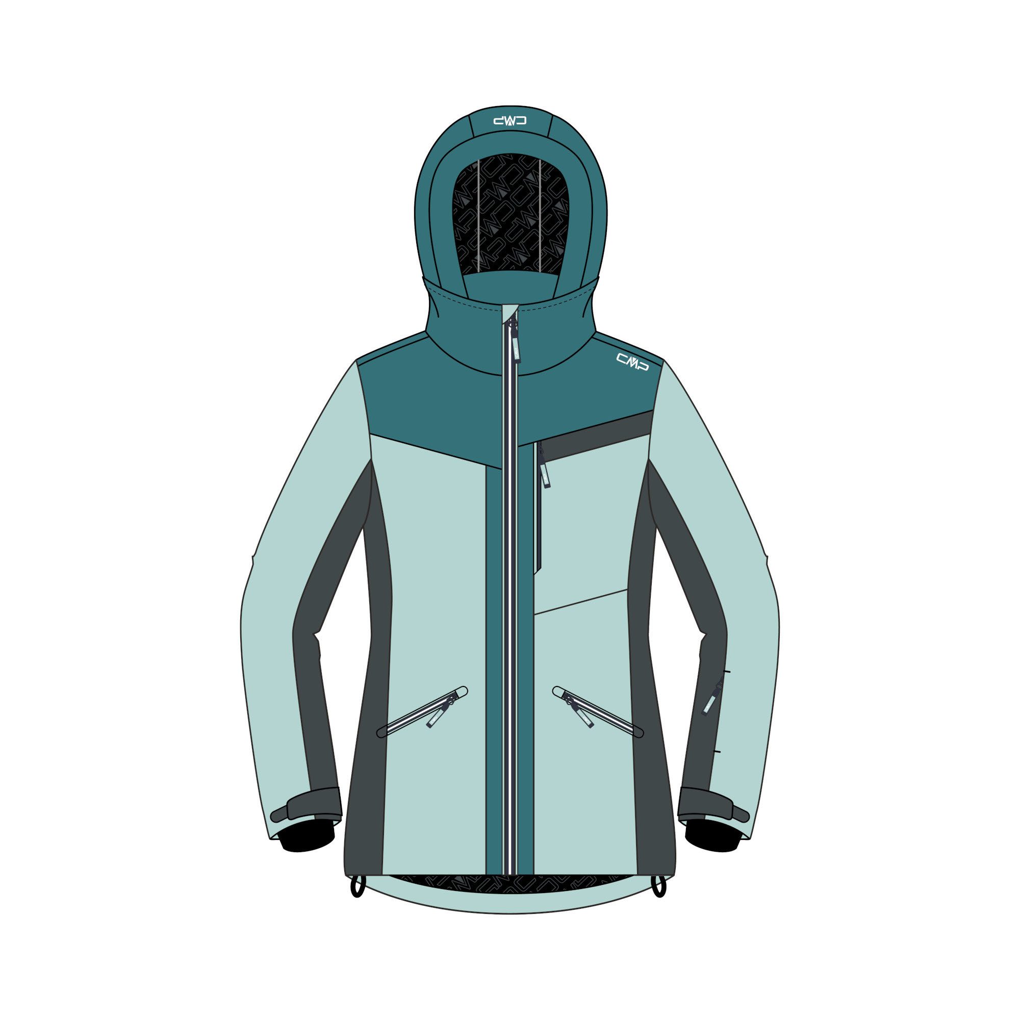 Skijacke CMP Mädchen Skijacke Kid G Long Jacket Fix Hood 34W4855