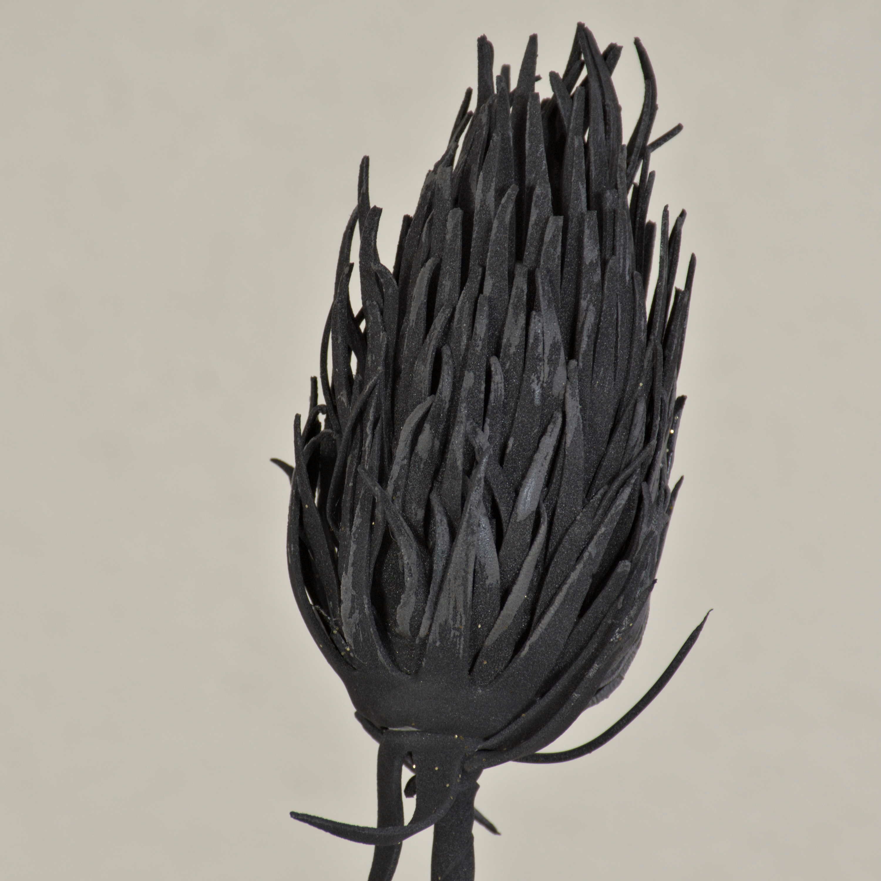 Kunstzweig Kunstblumen Zweig Edeldistel Misael mit Glitzer, schwarz, 120cm Distel (Mannstreu), artplants, Höhe 100.0 cm