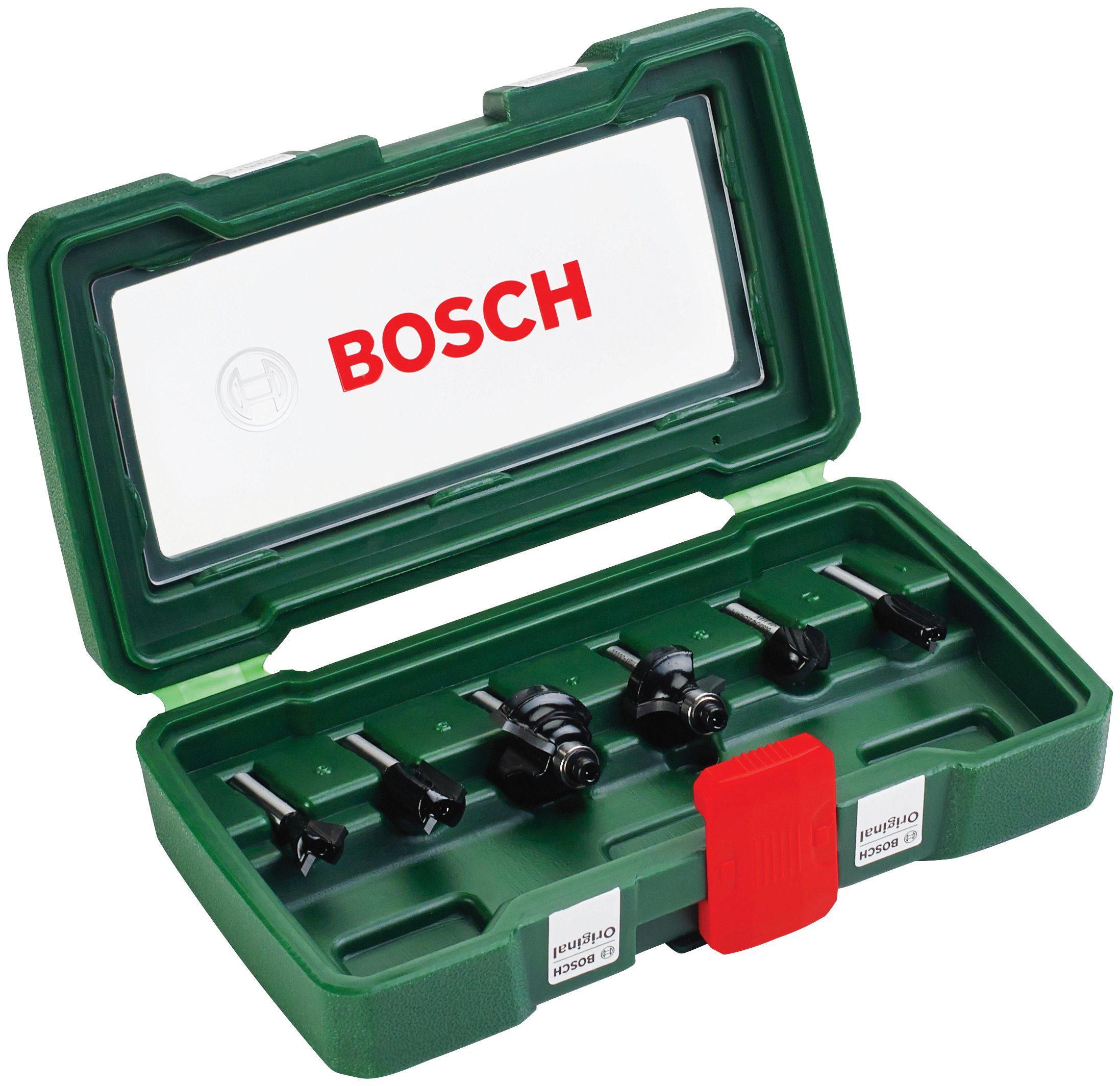 BOSCH FräserSet , 6tlg., 6 mm Schaft, Optimierte Schneidengeometrie