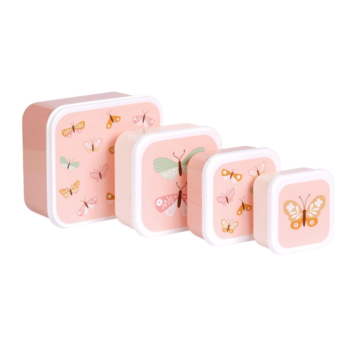 in A Company Set little Brotdosen Lunchbox 4er lovely Größen Schmetterlinge unterschiedlichen