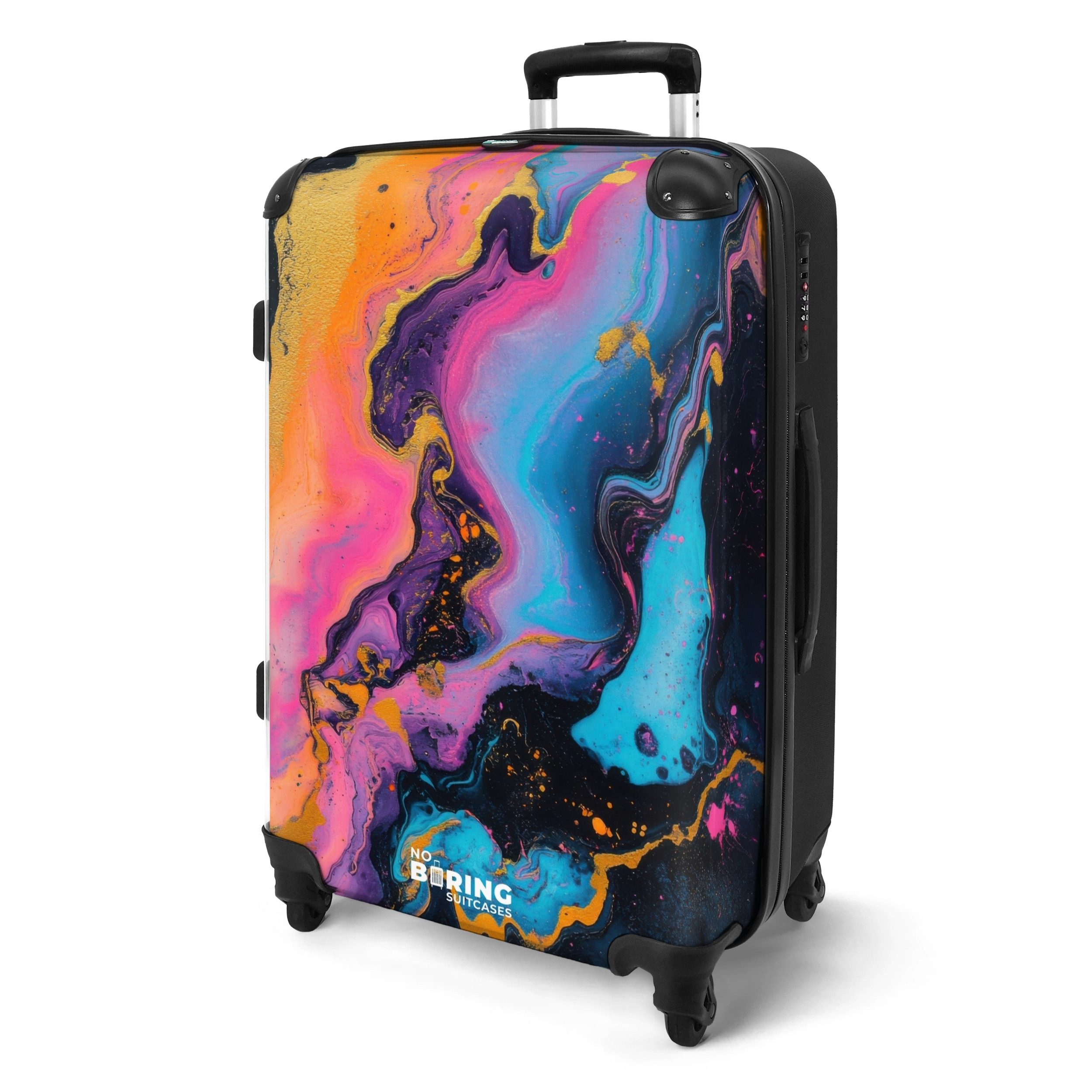 NoBoringSuitcases.com© Hartschalen-Trolley Farbexplosion mit Rosa und günstig online kaufen