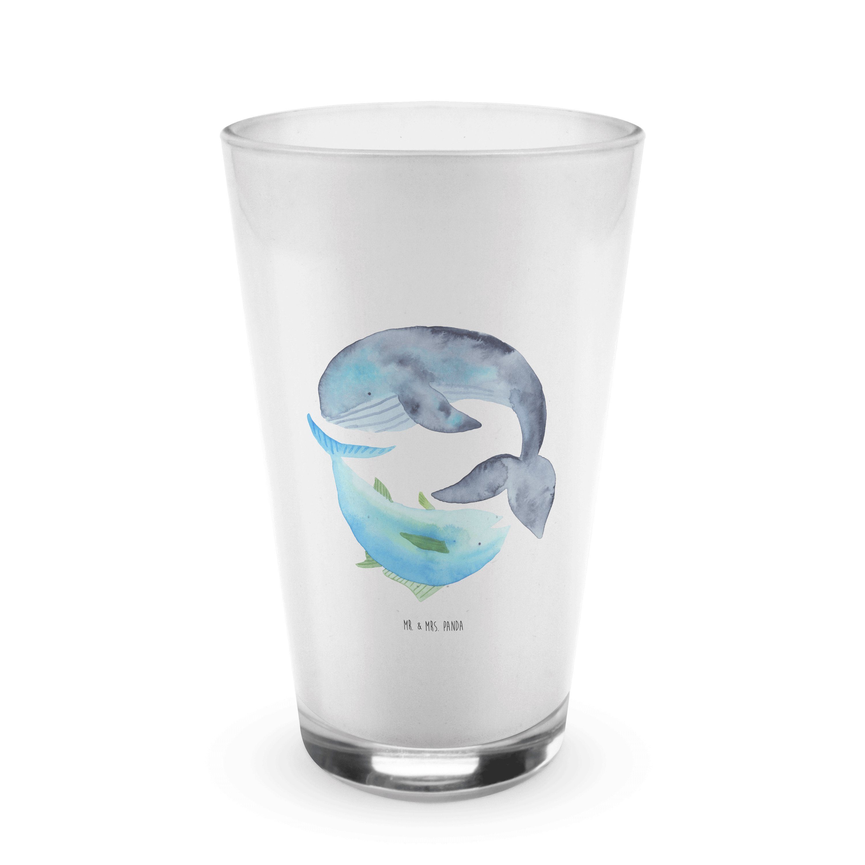Geschenk, Mrs. Ma, Transparent Glas Zweisamkeit - Mr. Premium Paargeschenk, Waschbär & Glas Latte - Panda
