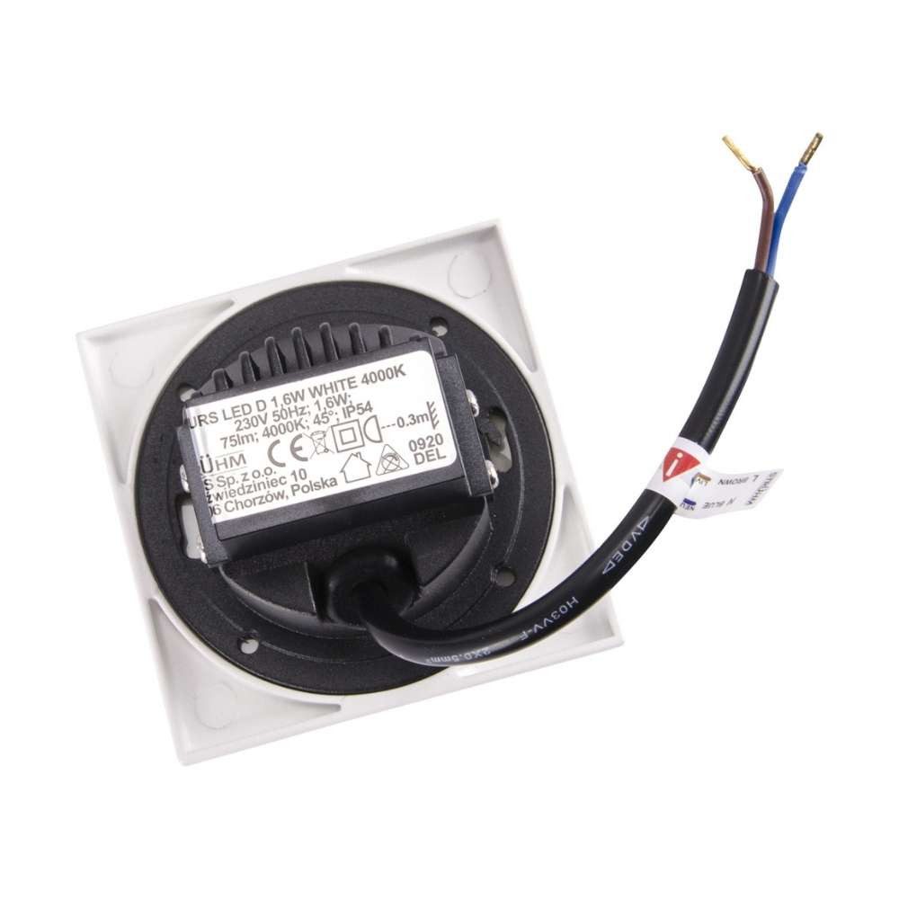 V-TAC LED Einbauleuchte LED Einbau-Treppenleuchte Stufenleuchte für Außen- und Innenbereiche, Neutralweiß, 1,6w, Neutralweiß, 85x85x59mm, weiß, Lochmaß: Ø60-70mm, Aluminium, IP54