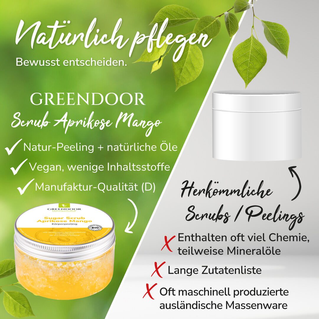GREENDOOR Körperpeeling Sugar Scrub Aprikose Mango