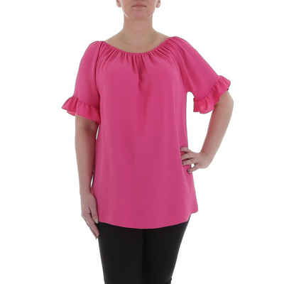 Ital-Design Kurzarmbluse Damen Elegant Bluse in Pink