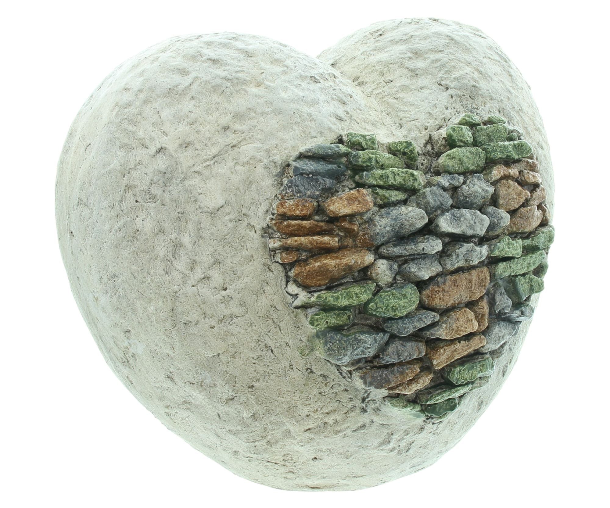 Dekoleidenschaft Dekofigur Dekoherz "Mosaiksteine" Magnesiumoxid in Stein Optik, Herzdeko, Balkon & Gartendeko für Draußen