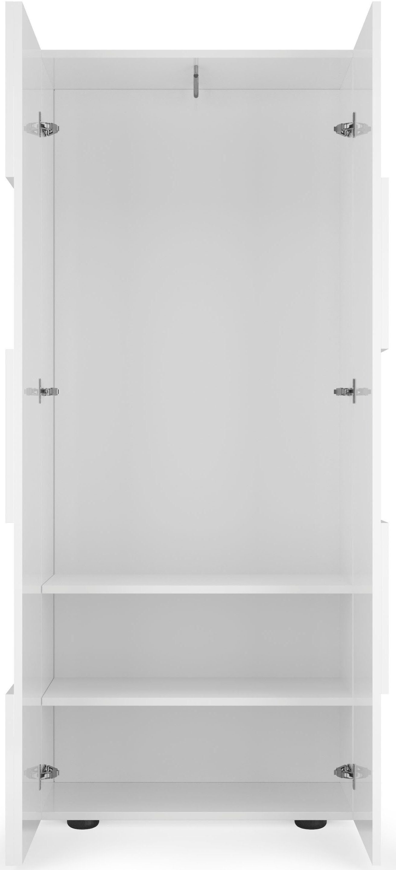 Home affaire Garderobenschrank Dama Breite 78, Höhe 187 cm, Front 3D-Optik, Kleiderstange, 2 Einlegeböden, viel Stauraum