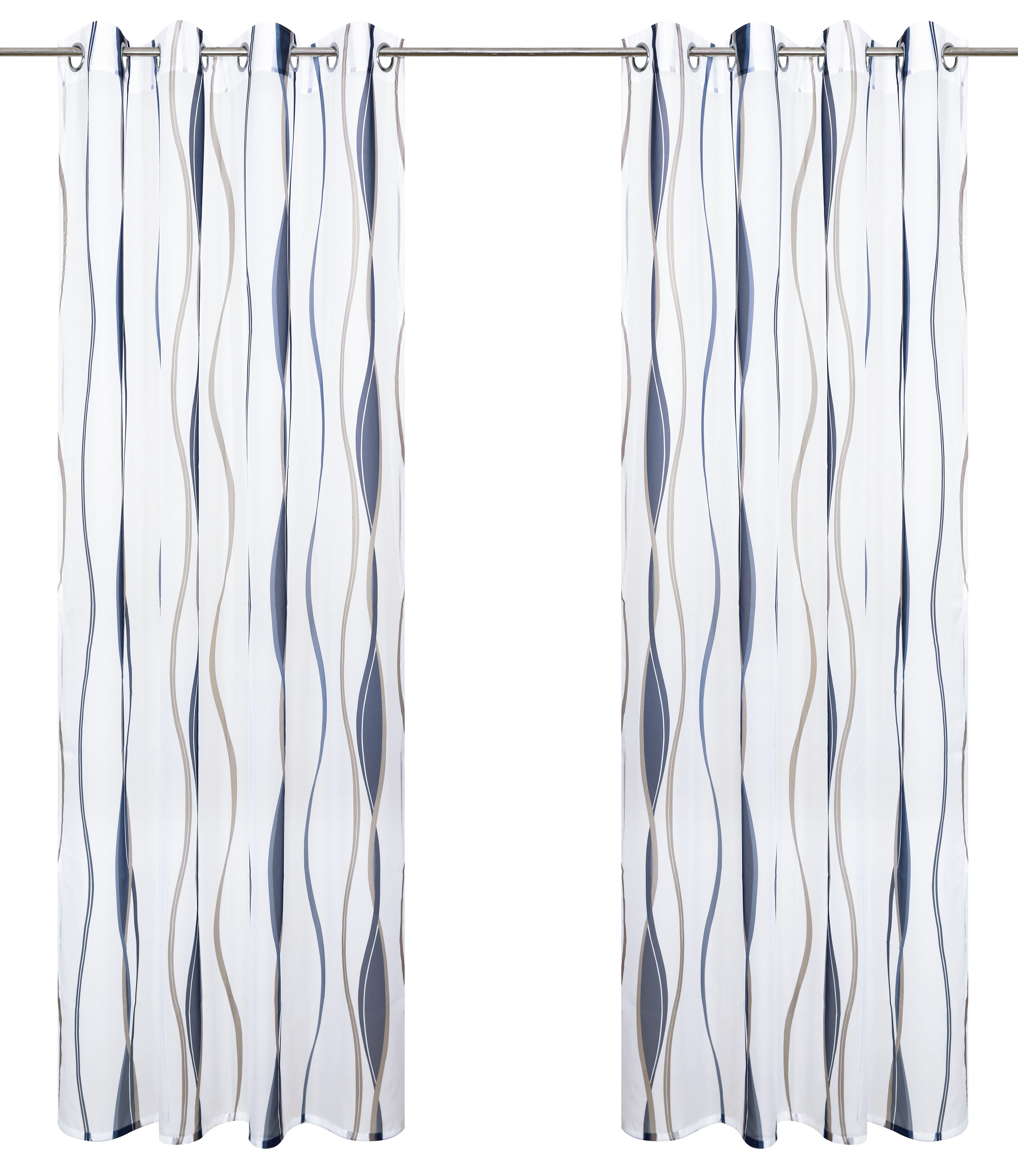 OTTO home Gardine Dimona (2 St), Ösen, transparent, Voile, 2-er Set, transparent, Voile, Polyester, Wellen
