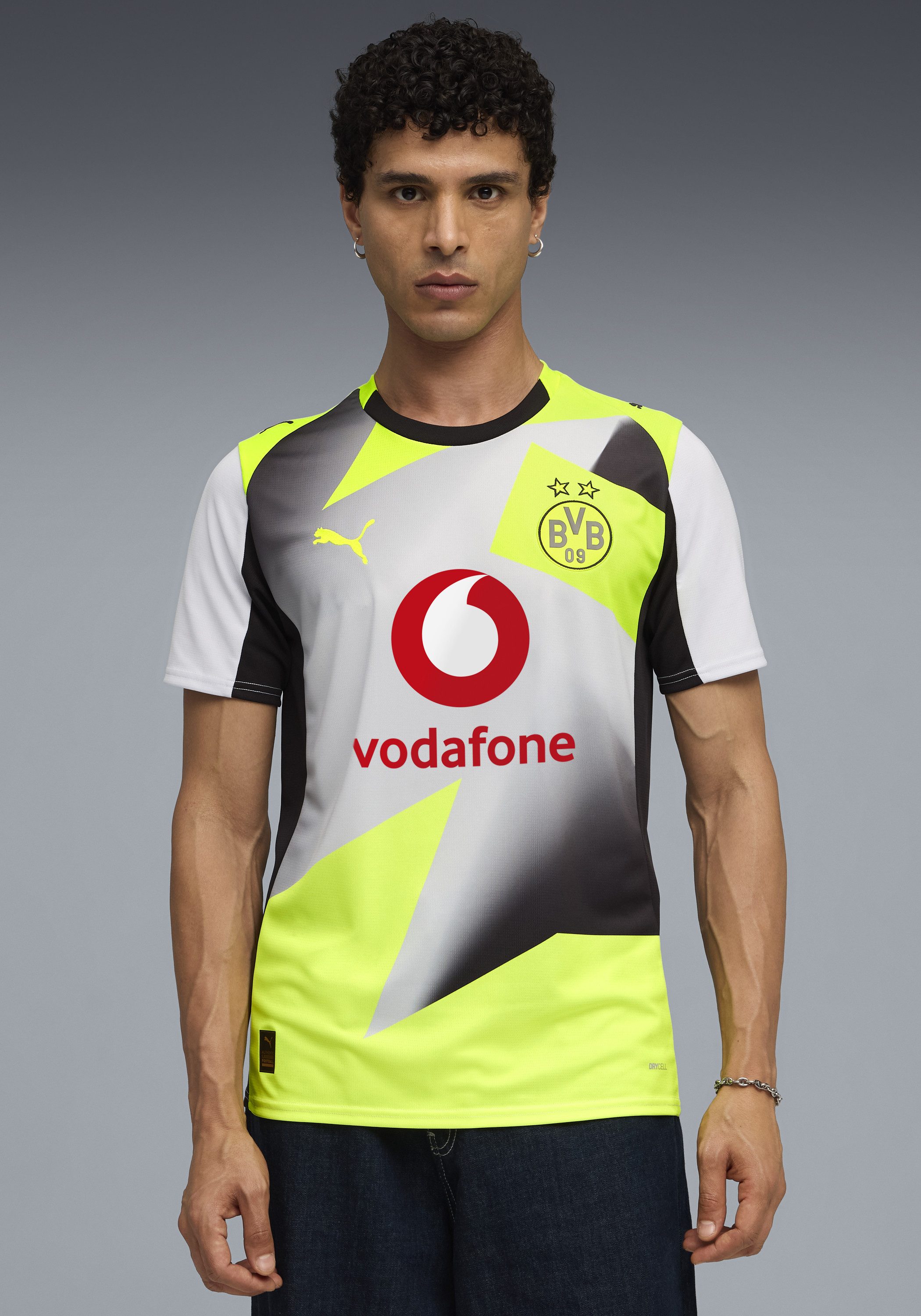 PUMA Fußballtrikot BVB AWAY JERSEY REPLICA für Fußball, Kurzarm, Rundhalsausschnitt, mit Print-Applikationen