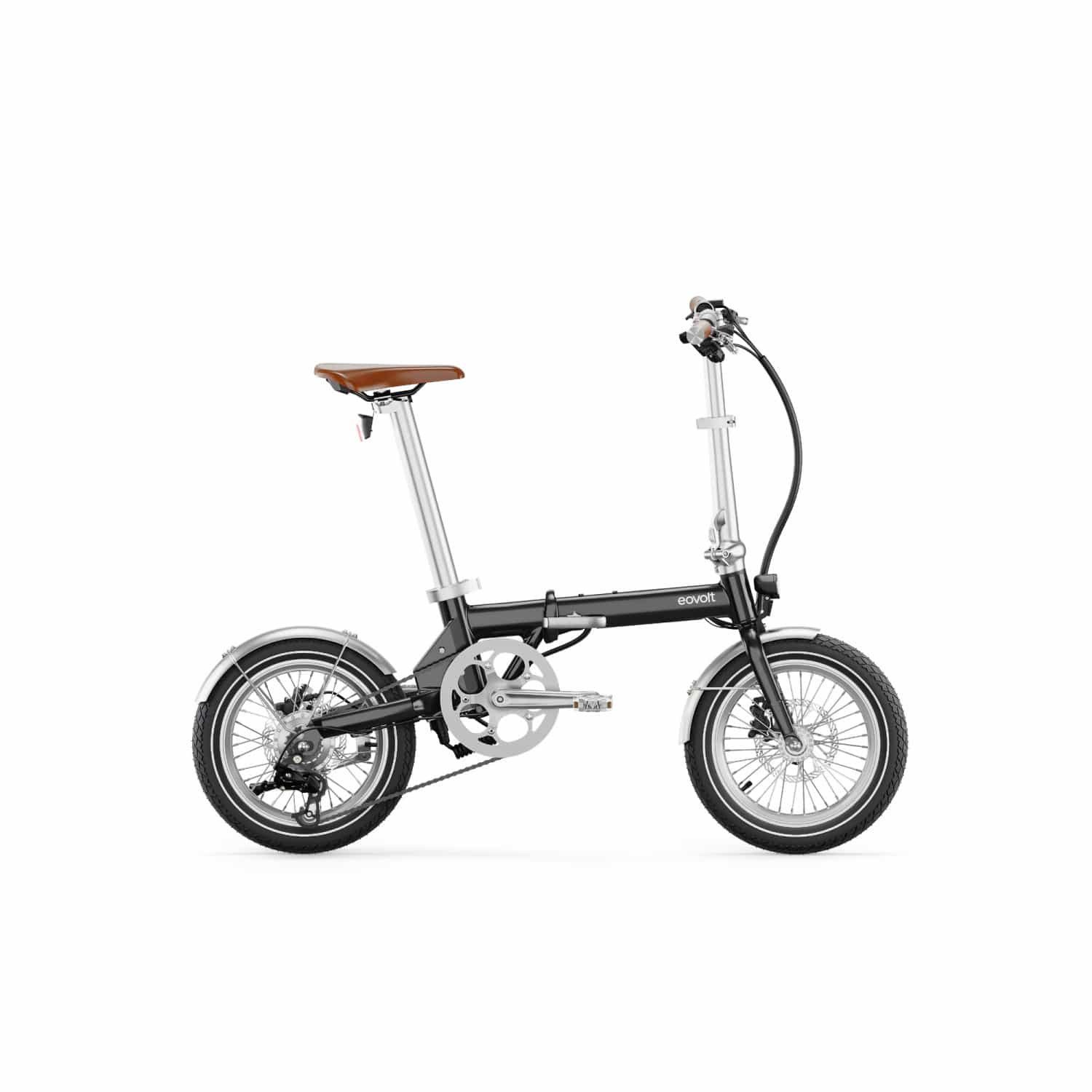 EOVOLT E-Bike EOVOLT Morning E-Faltrad 16 Zoll Satin Black, 4 Gang, Nur 16 kg Leichtgewicht, Hydraulische Scheibenbremsen