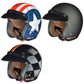 rueger-helmets Motorradhelm RC-583 Jethelm Motorradhelm Chopper Jet Motorrad Roller Bobber Helm ruegerRC-583 Matt Black M