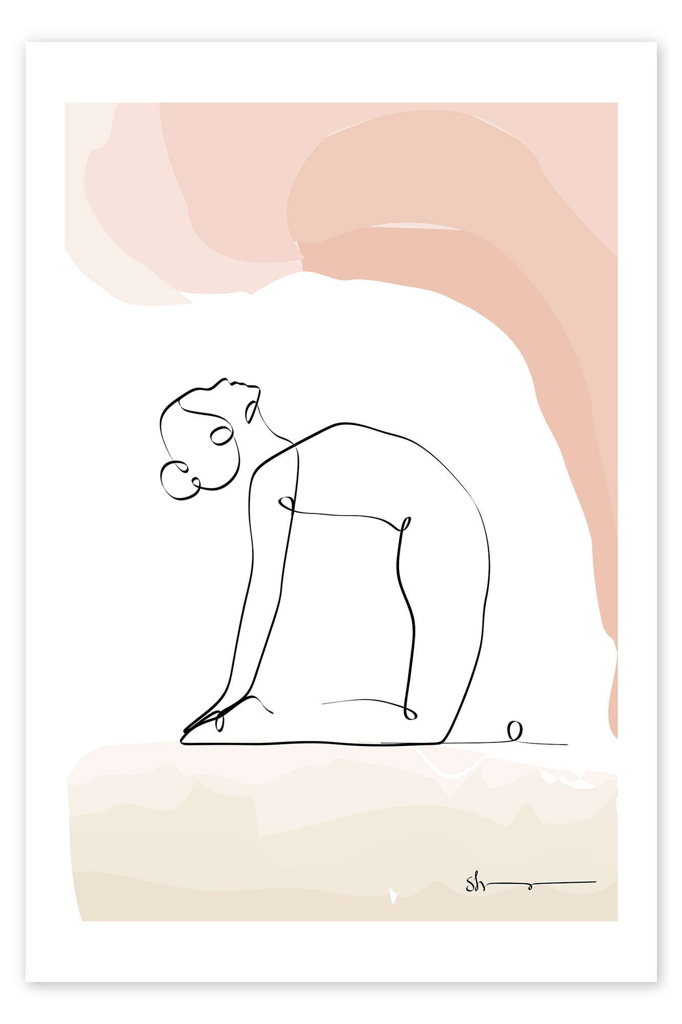 Posterlounge Wandbild Kamel Pose (Ustrasana), Yoga In Art, erhältlich als Poster, Leinwandbild, Wandsticker oder Acrylglasbild