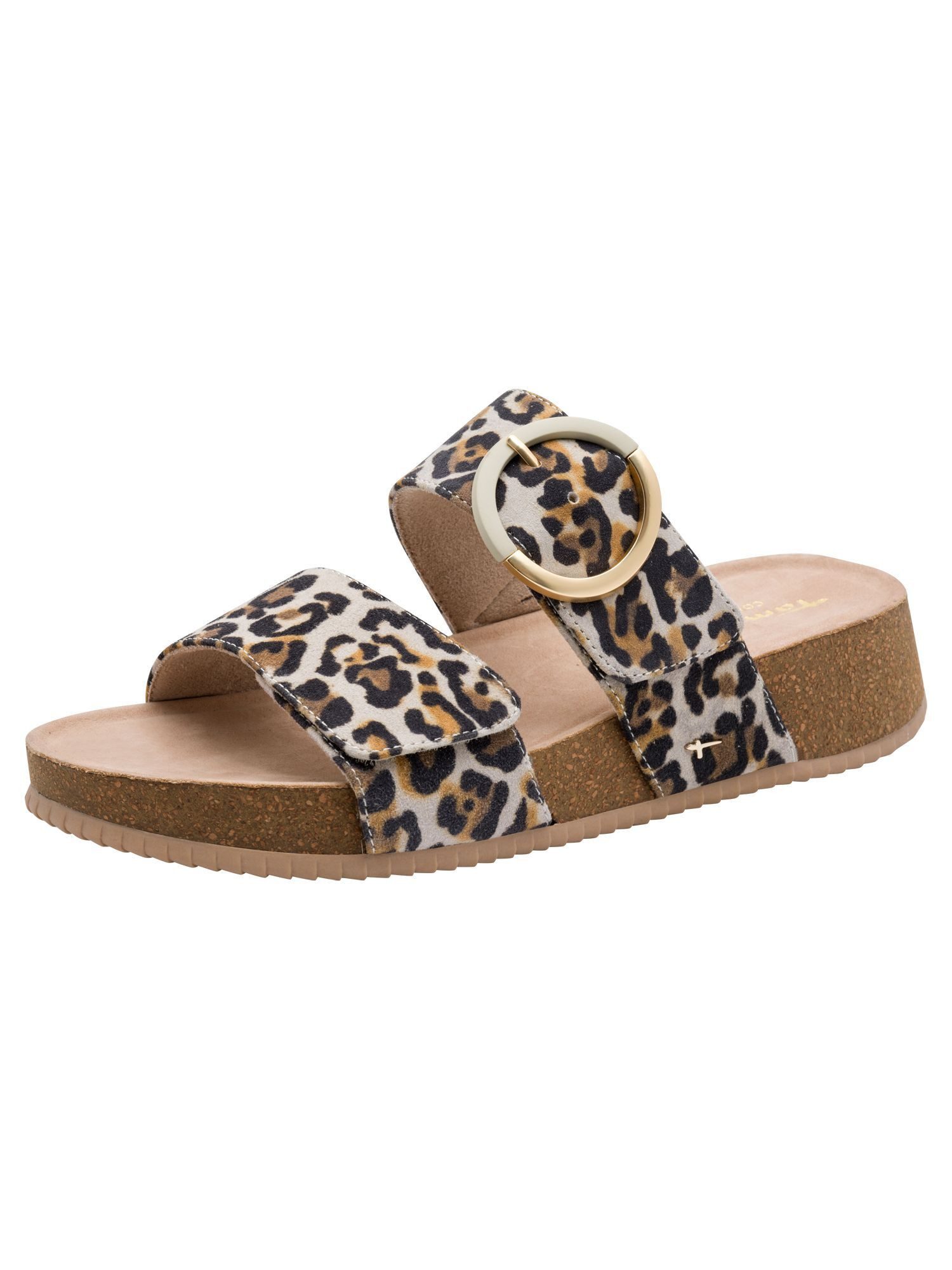 Tamaris WIDE FIT MultiAdjustable, comfortFit aus Leder Keilpantolette MultiAdjustable