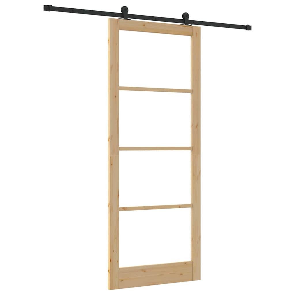 vidaXL Haustür Schiebetür ORKDAL Natur 93 x 232 cm Massivholz Kiefer und Glas (1-St)