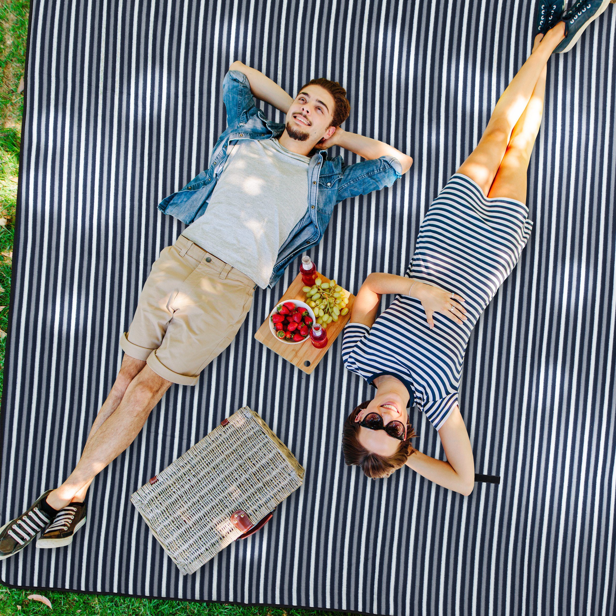 Picknickdecke Picknickdecke relaxdays gestreift, 200x200 cm