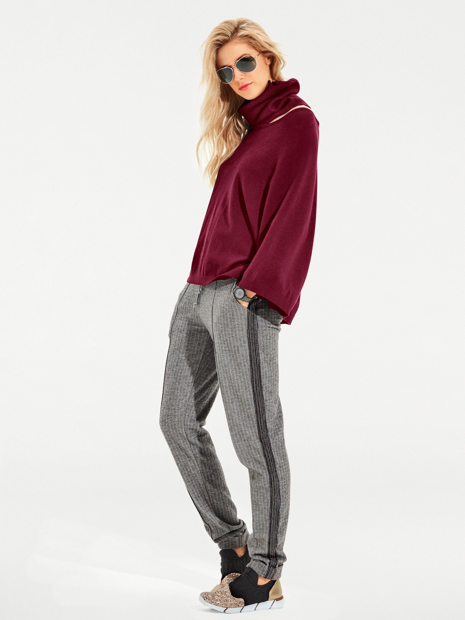 bordeaux Strickpullover heine