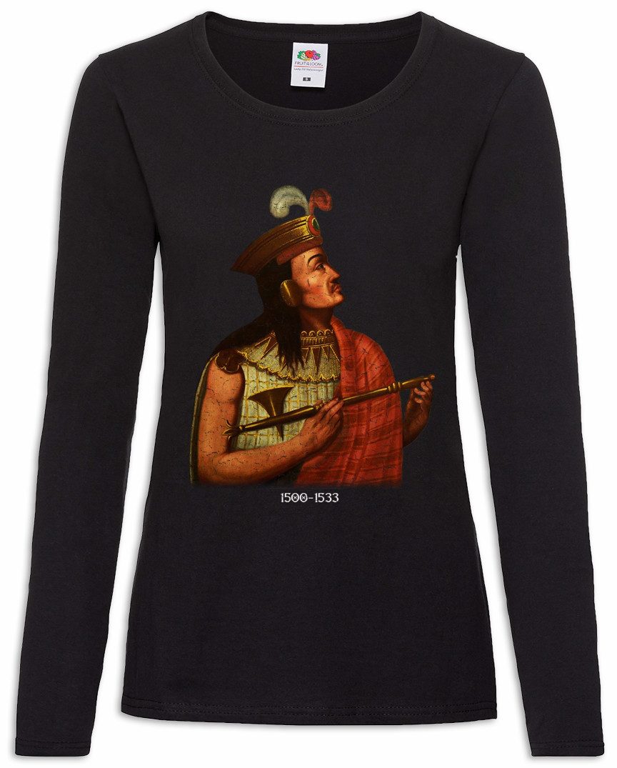 Langarmshirt Atahualpa Portrait Damen Langarmshirt Portrait Bild Picture Atztec