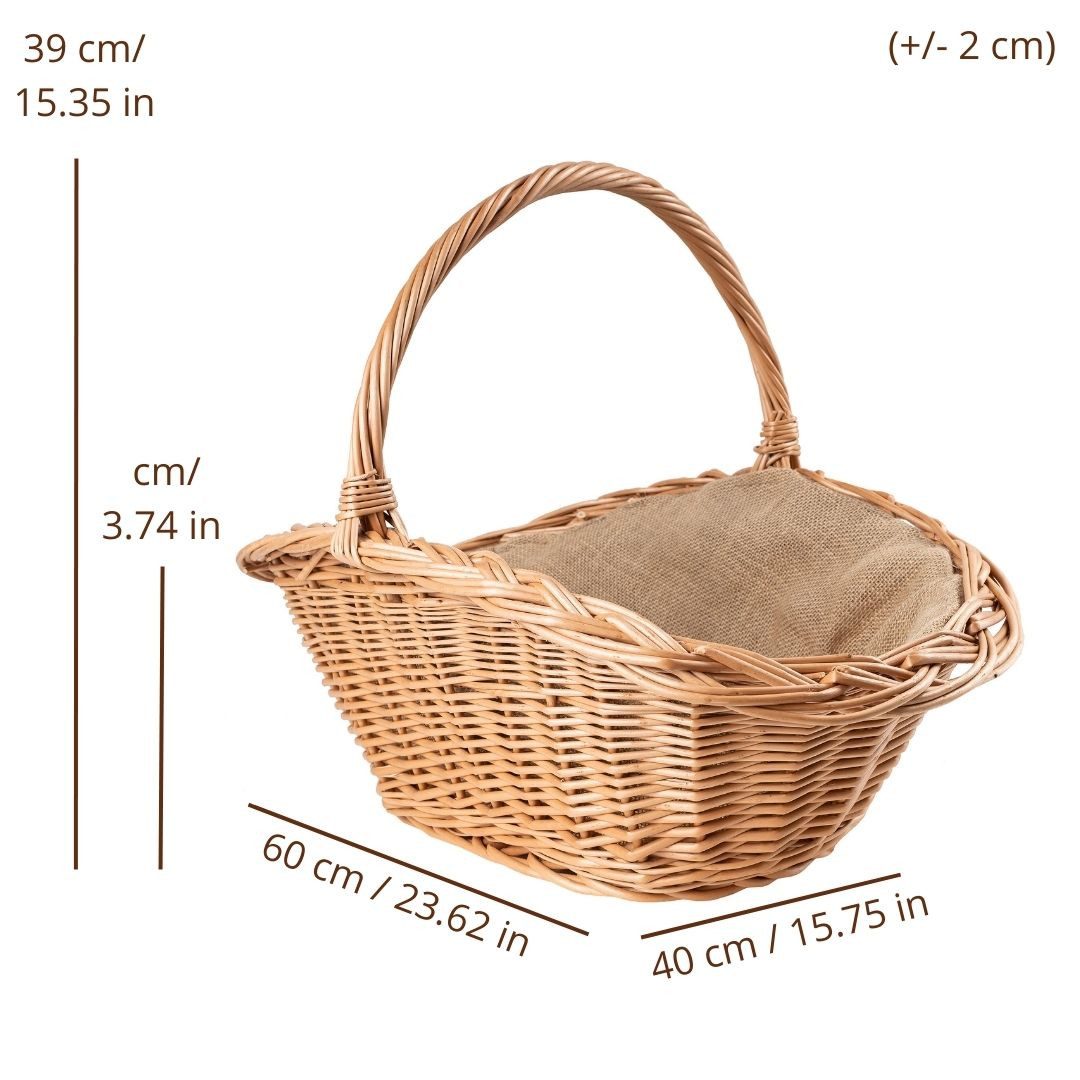 Creative Home Weidenkorb Holztrage Rattan Kaminholzkorb Kaminkorb Tragekorb
