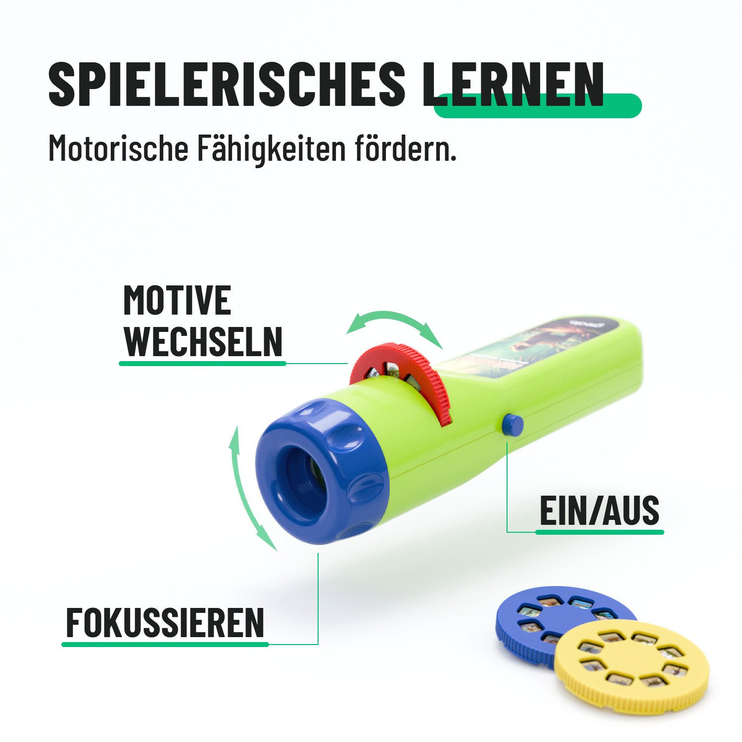 greate. Diaprojektor Taschenlampe Dinosaurier Kinder - Dino Projektor Lampe mit 24 Bildern