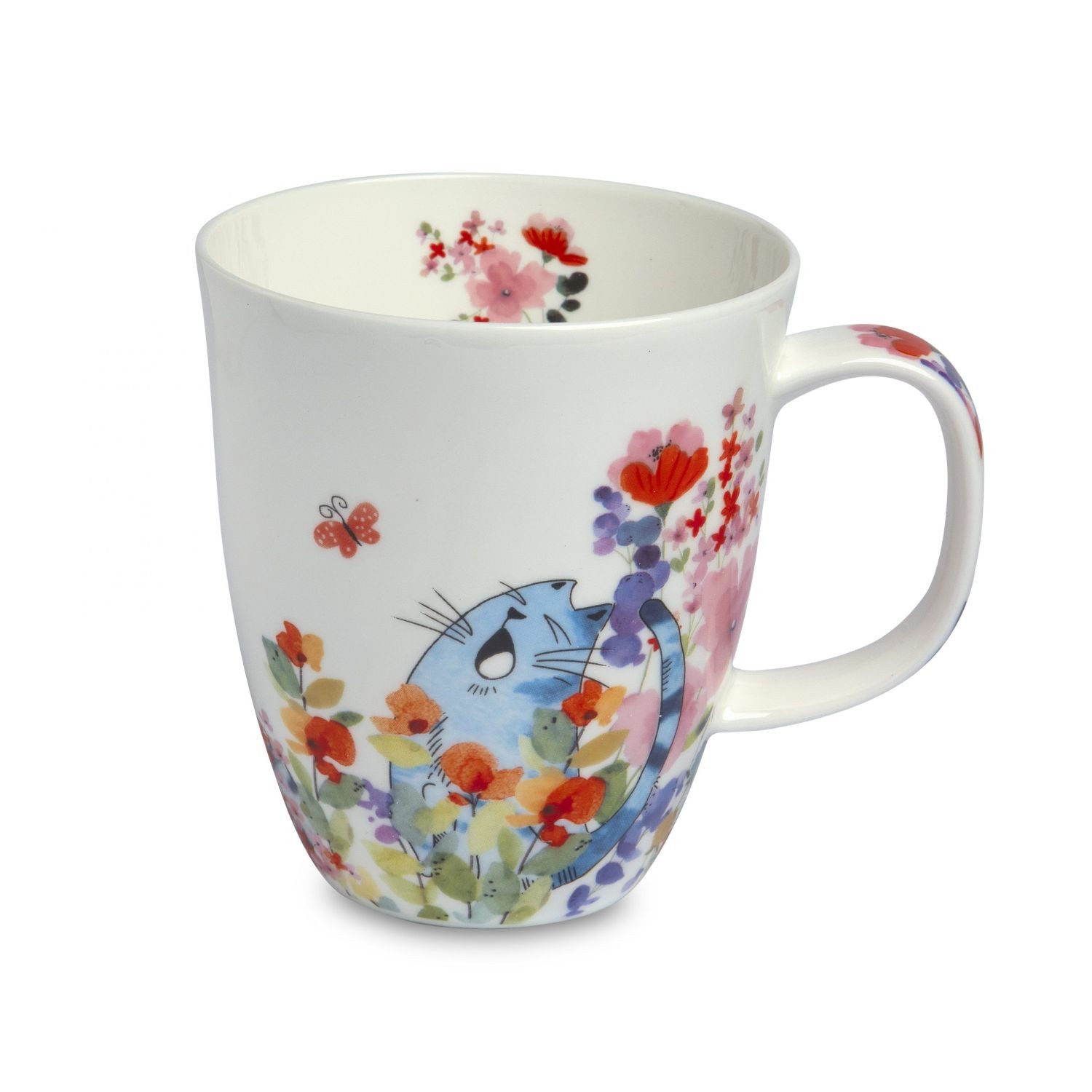 TeaLogic Tasse Katze, Porzellan, Spülmaschinengeeignet, Weiß, Katze, H: 11cm