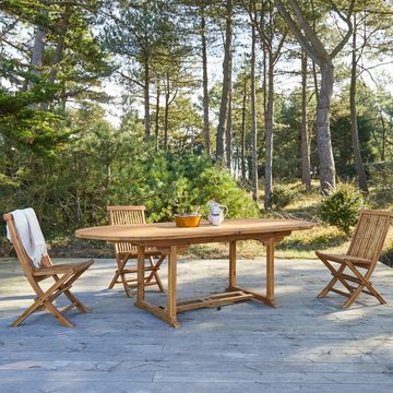 Tikamoon Garten-Essgruppe Capri Outdoor Gartenmöbel Set aus massiver Akazie 6 Stühle