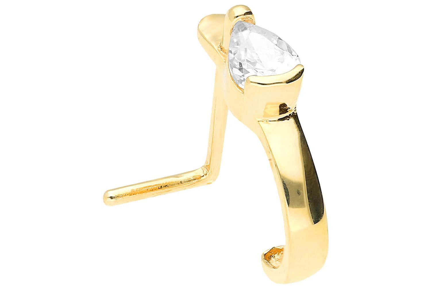 PIERCINGLINE Nasenpiercing Chirurgenstahl Nasenstecker KRISTALLTROPFEN (Nas günstig online kaufen