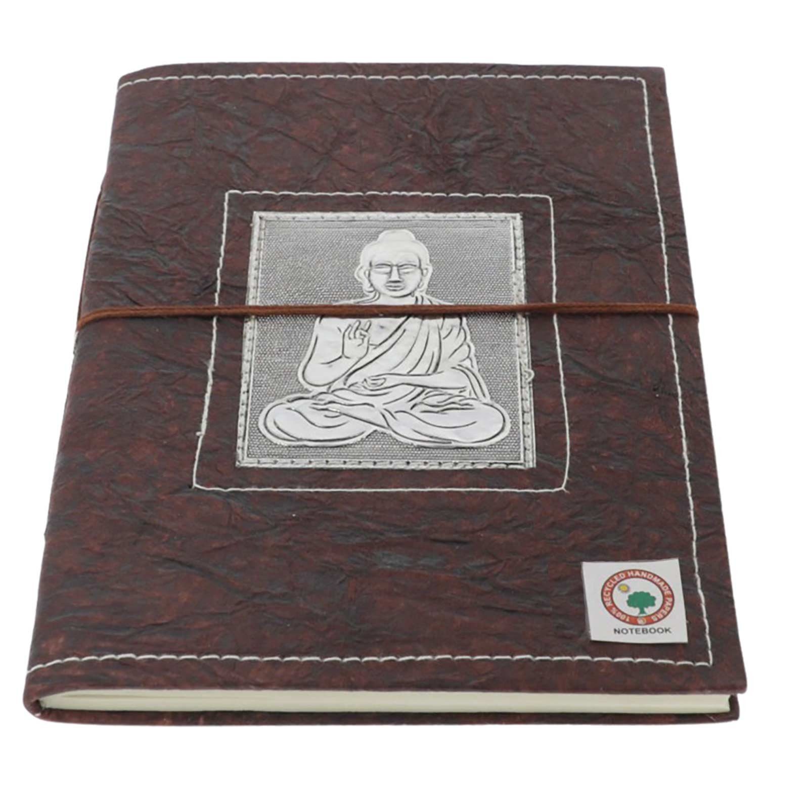 KUNST UND MAGIE Notizbuch Buddha handgefertigt-Geprägtes Poesiealbum Notizbuch 20x15cm Tagebuch
