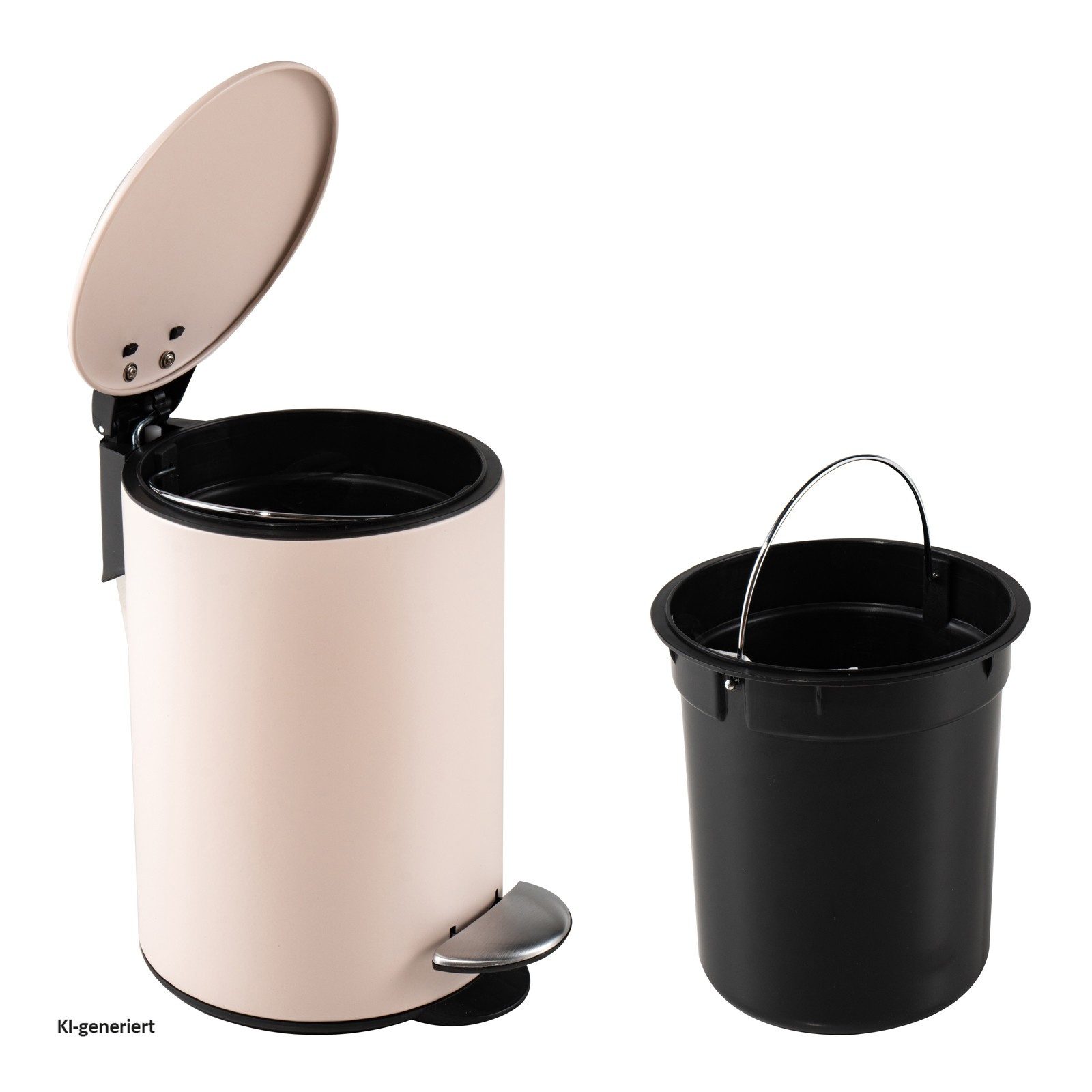 HTI-Living Kosmetikeimer Kosmetikeimer Jannik 3 Liter Rosa, Mülleimer Treteimer Edelstahl