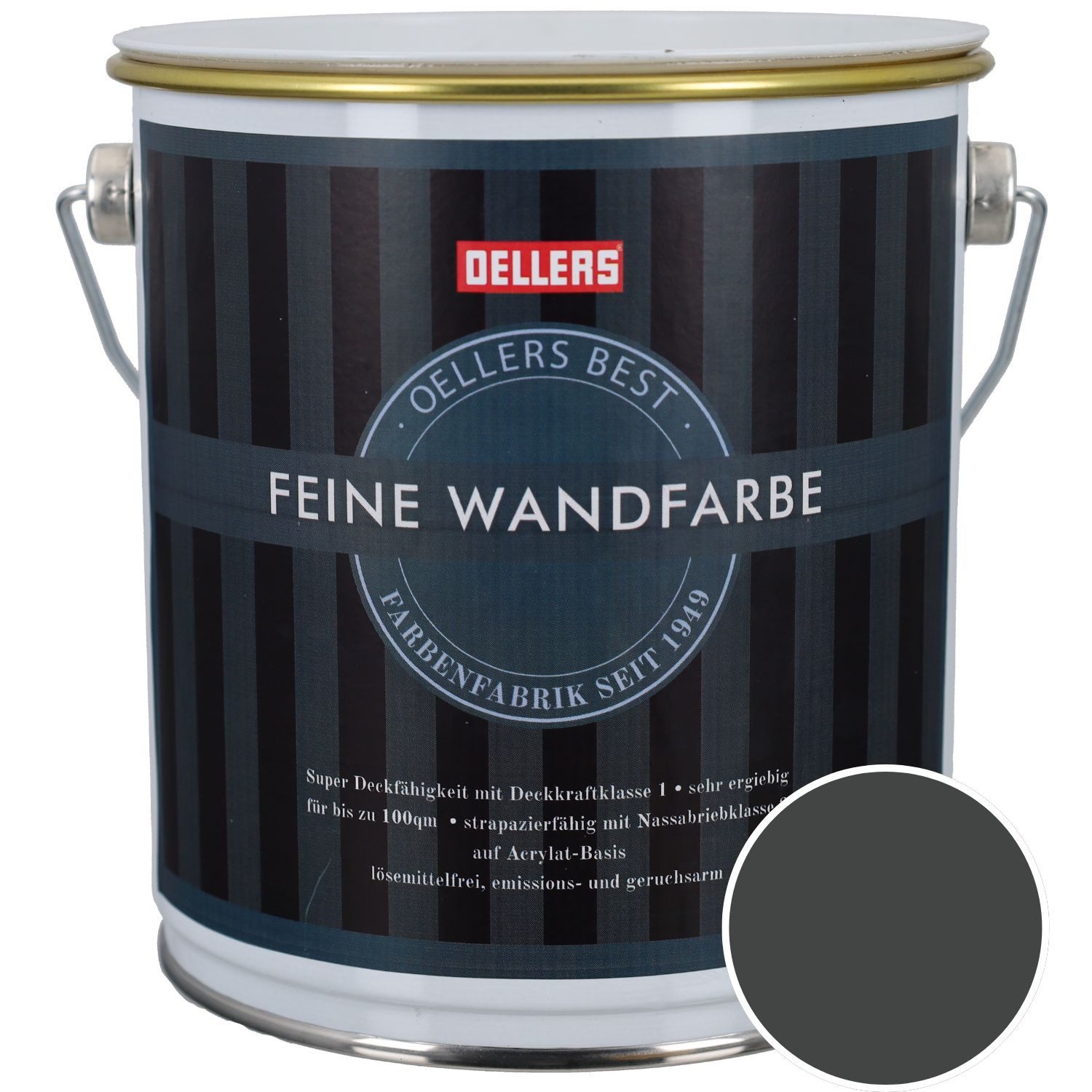 OELLERS Wandfarbe Premium, Feine Wandfarbe, 2,5 Liter Matt