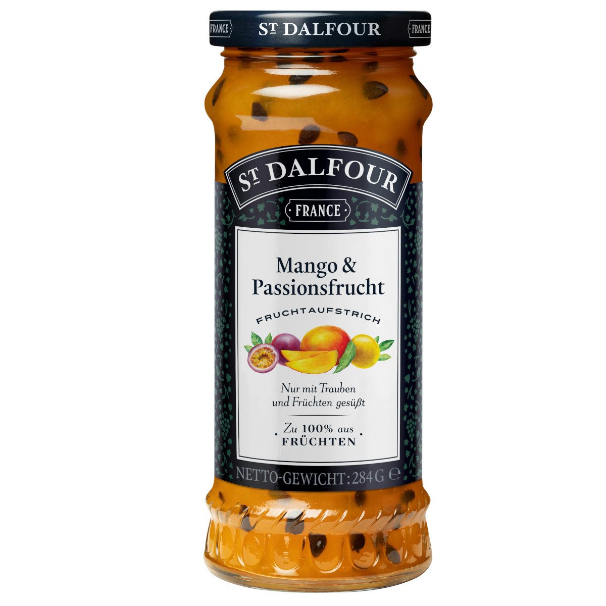 ST DALFOUR Fruchtaufstrich, St. Dalfour Fruchtaufstrich Mango und Passionsfrucht Konfitüre 284g