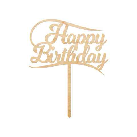 GRAVURZEILE Dekoobjekt Cake Topper - Happy Birthday - zum Geburtstag -