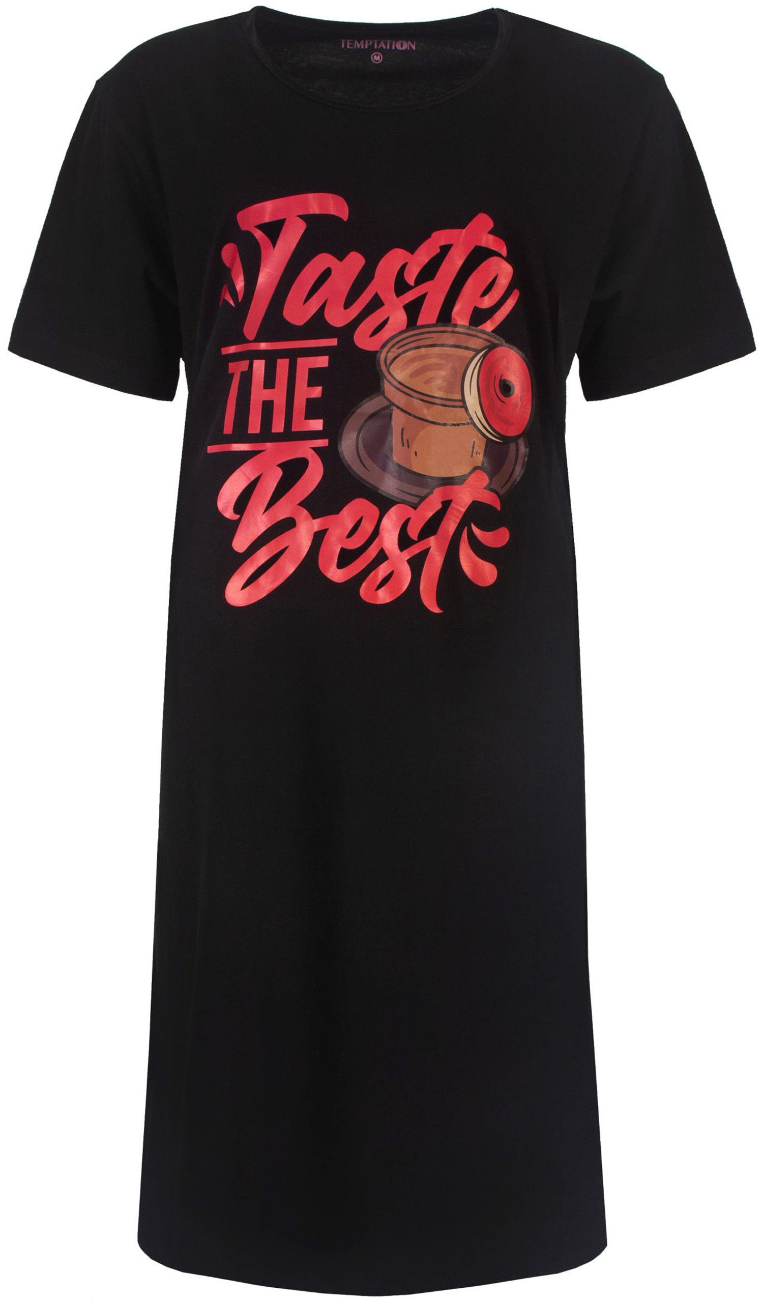 TEMPTATION Nachthemd Damen Schlafshirt mit kurzem Arm (1-tlg) Baumwolle