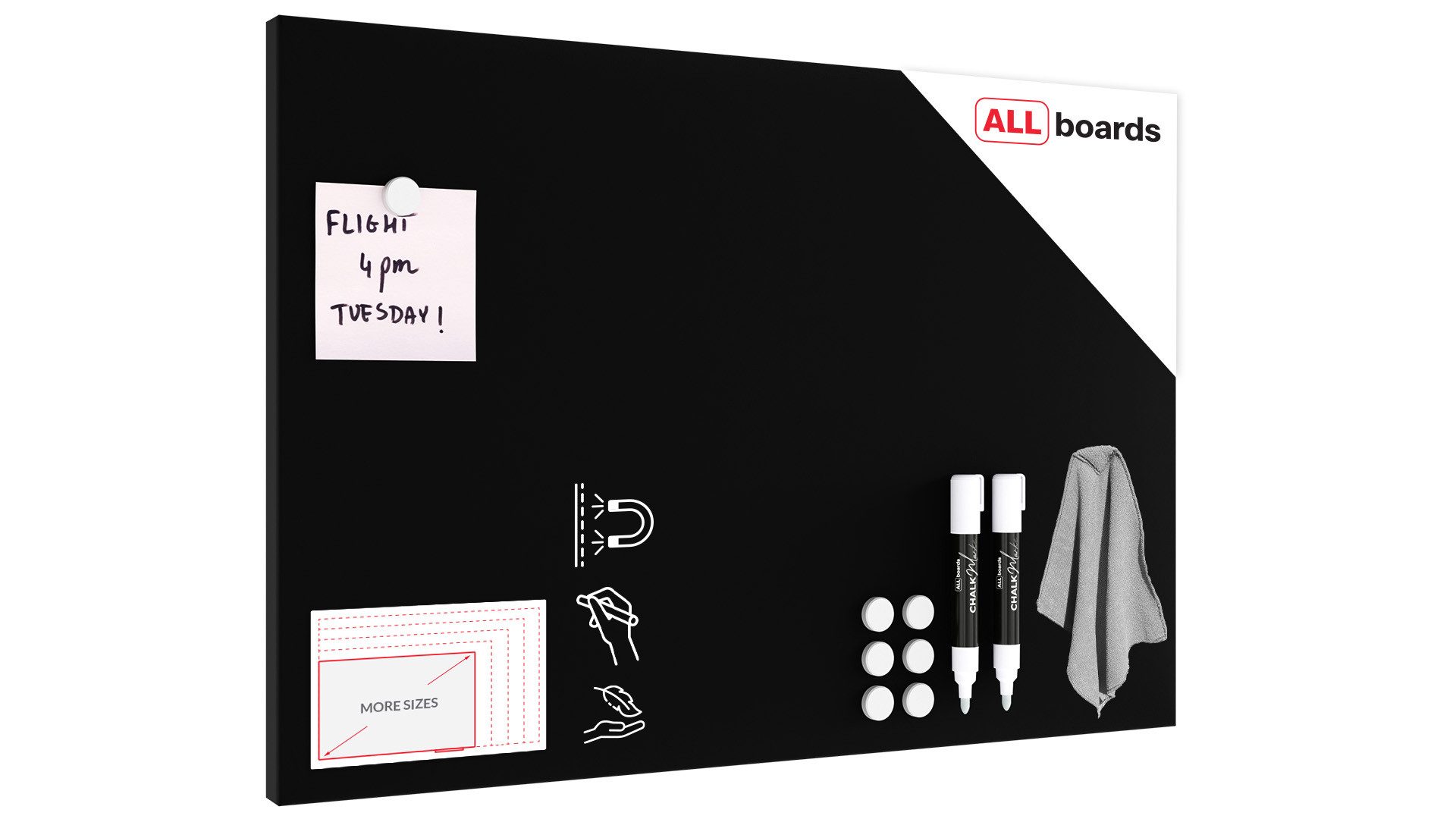 ALLboards Magnettafel ALLboards Metallische Magnettafel KREIDETAFEL SCHWARZ günstig online kaufen