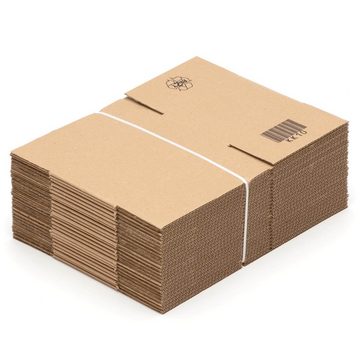 KK Verpackungen Versandkarton, 25 Faltkartons 220 x 160 x 120 mm Postversand Warenversand Wellpappkartons Braun