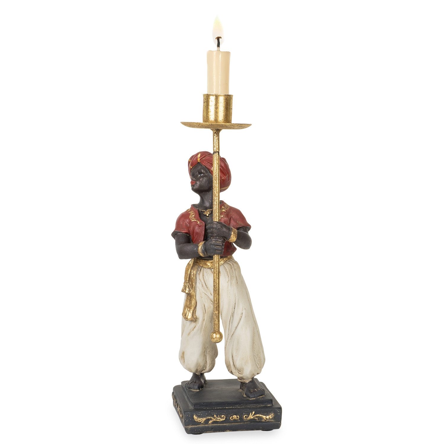 Moritz Dekofigur Kerzenhalter Figur orientalisch 13 x 9 x 27 cm Polyresin, Polyresin Figuren Deko Geschenk Geometrische TierFigur Modern Skulptur