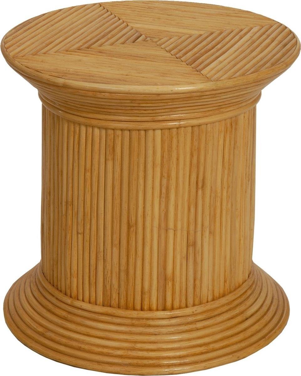 Krines Home Terracotta Rattan Blumenhocker Ø50x50cm, Runde Pflanzenständer Blumenständer echtem Blumensäule, aus