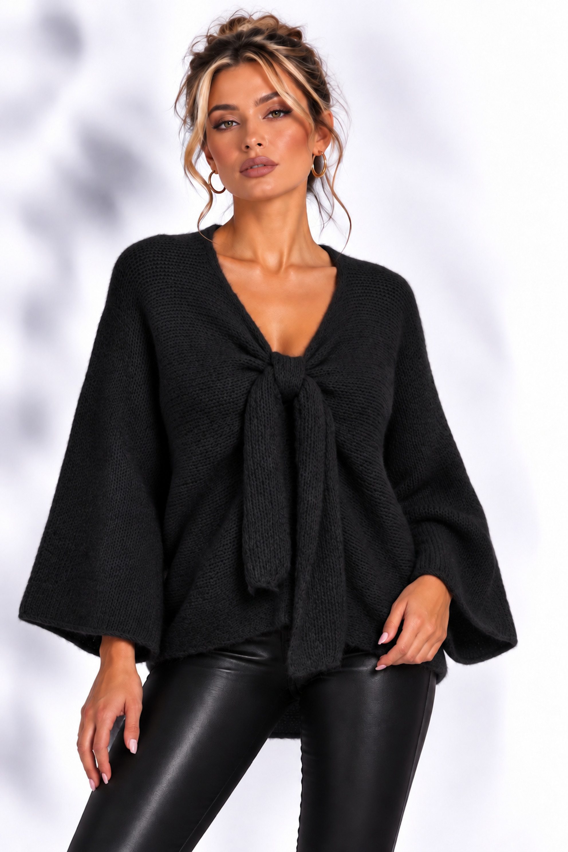 Worldclassca Cardigan WORLDCLASSCA Damen Oversize Cardigan Strickjacke mit Schleife Fashion Neue Kollektion - Stilvolle und gemütliche Strickmode für Damen