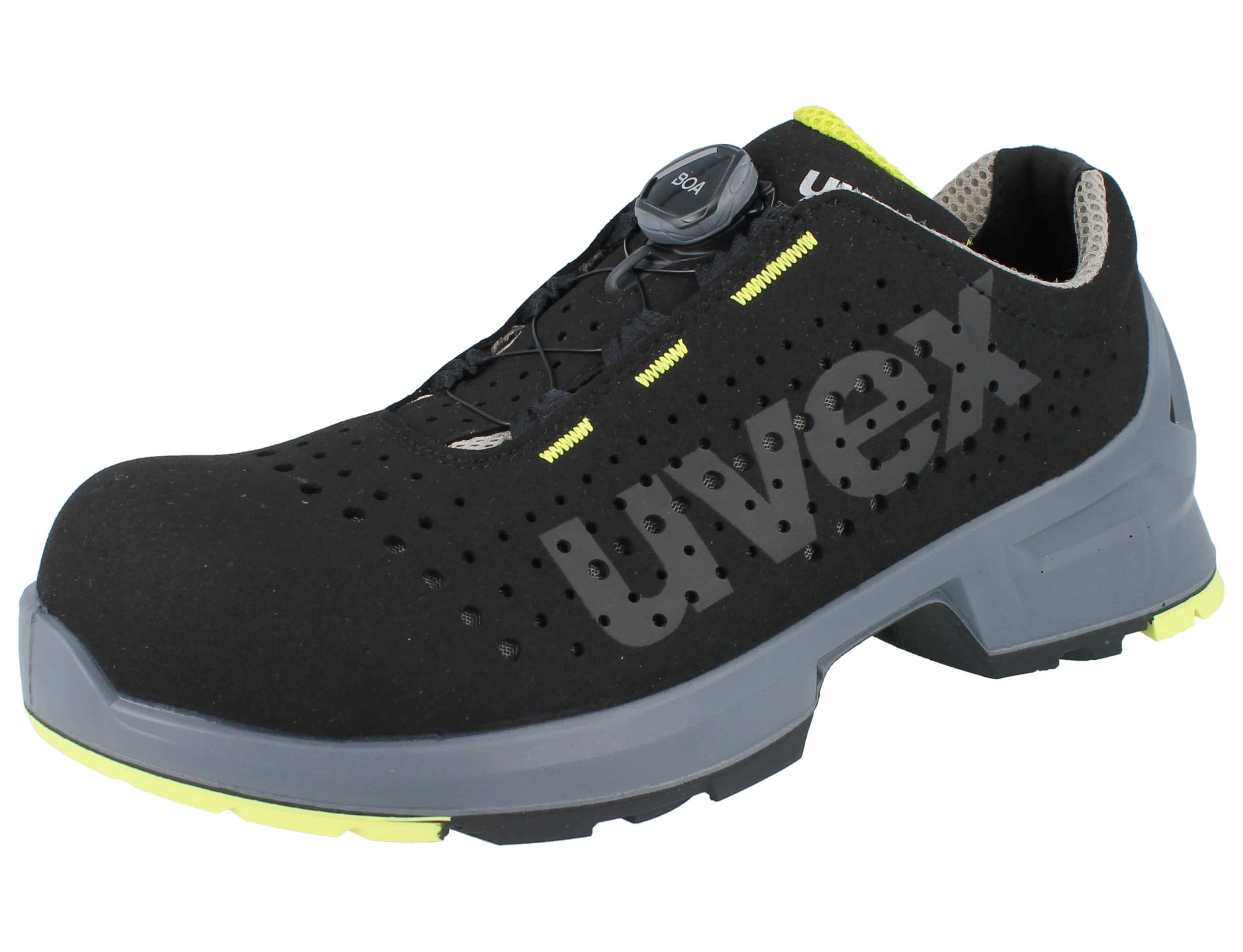 Uvex UVEX 1 Herren BOA Halbschuh S1 schwarz - Größe: 40 Schnürschuh Wechselfußbett