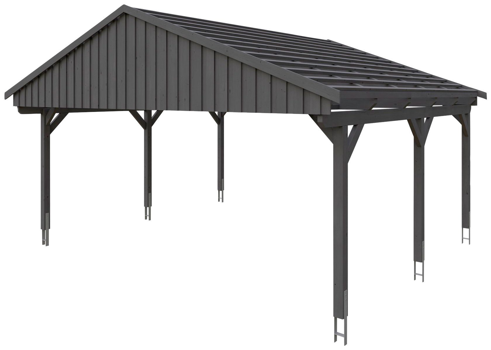 Skanholz 618x566 mit cm, Einfahrtshöhe, cm 574 Dachlattung BxT: Fichtelberg, Doppelcarport