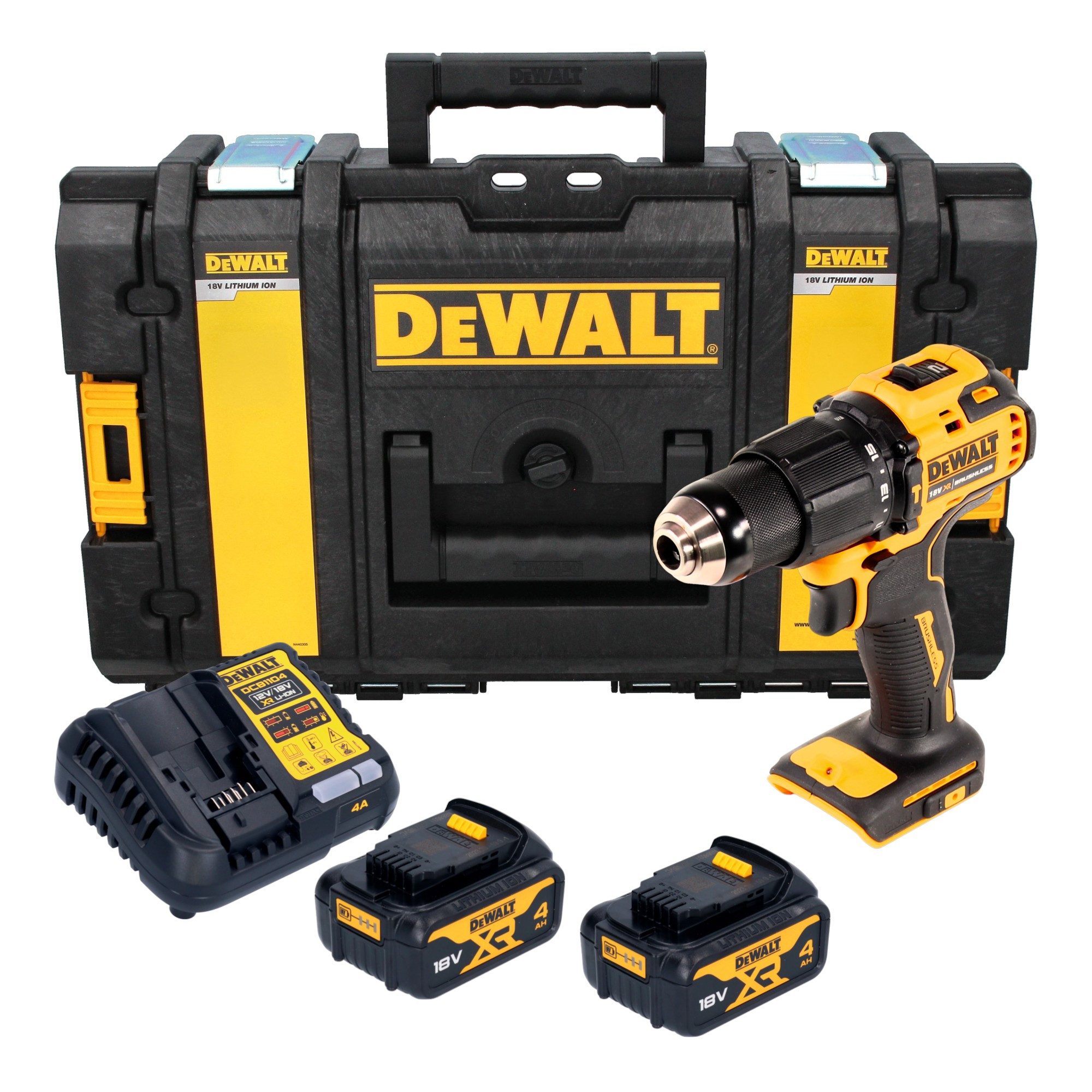 DeWalt Akku-Schlagbohrschrauber DCD 709 M2 18 V 65 Nm + 2x Akku 4,0 Ah + Ladegerät + Tough Box
