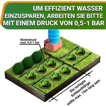 OraGarden Perlschlauch Bewässerungssystem 4× 30m + Anschlussset + Fiskars Gartenspritze-Set
