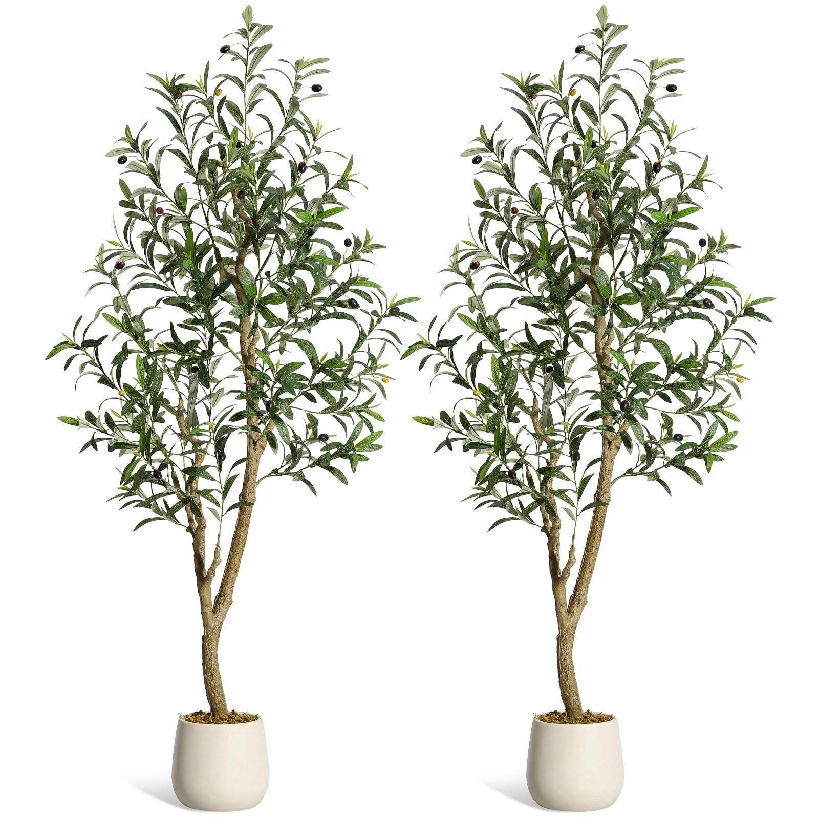 Kunstbaum Künstlicher Olivenbaum Künstliche Pflanzen Höhe 180/210cm, GarveeMore, Höhe 152 cm