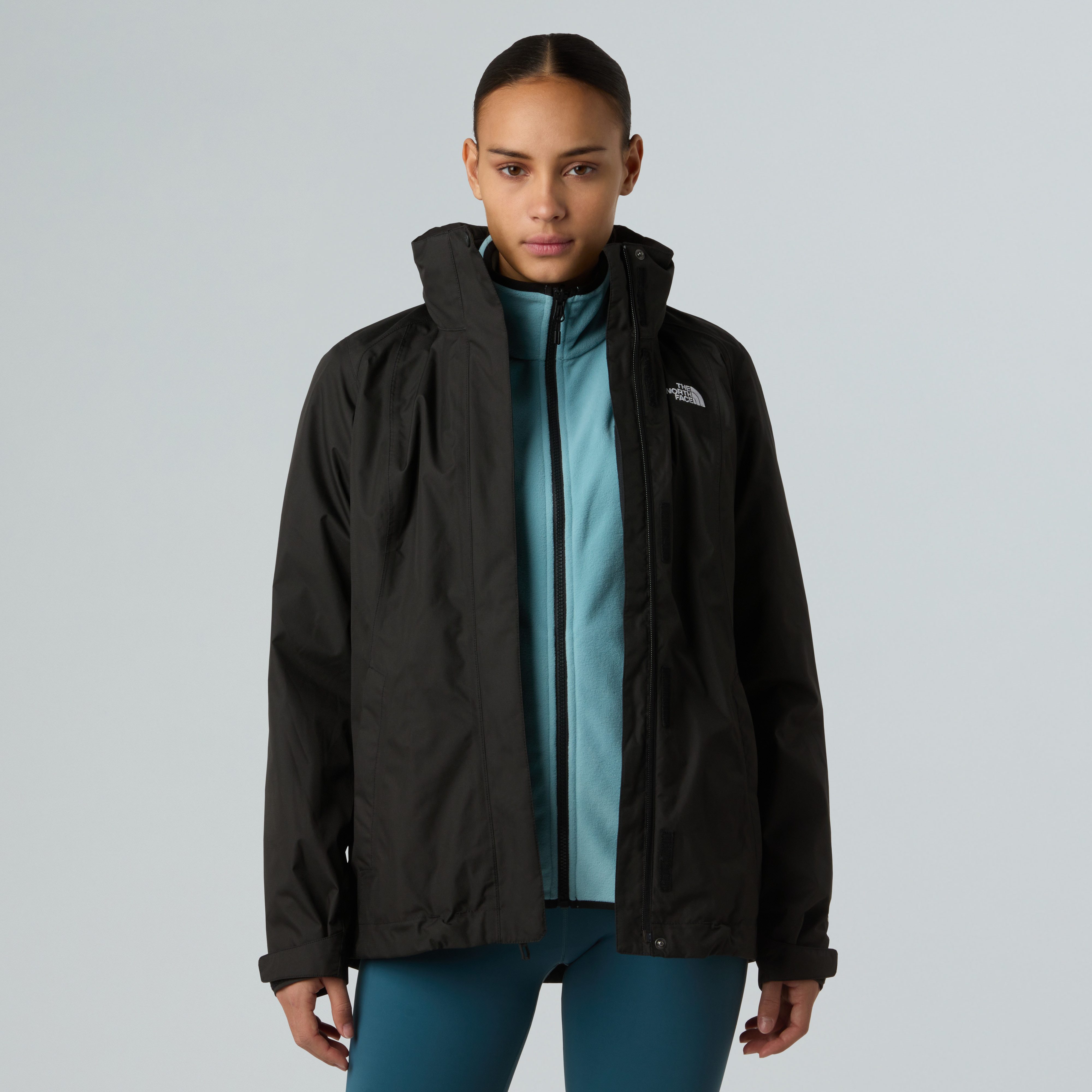 The North Face 3-in-1-Funktionsjacke W EVOLVE II TRICLIMATE JACKET - EU wasserdichtes DryVent™-Material, atmungsaktiv, sportlicher Stil