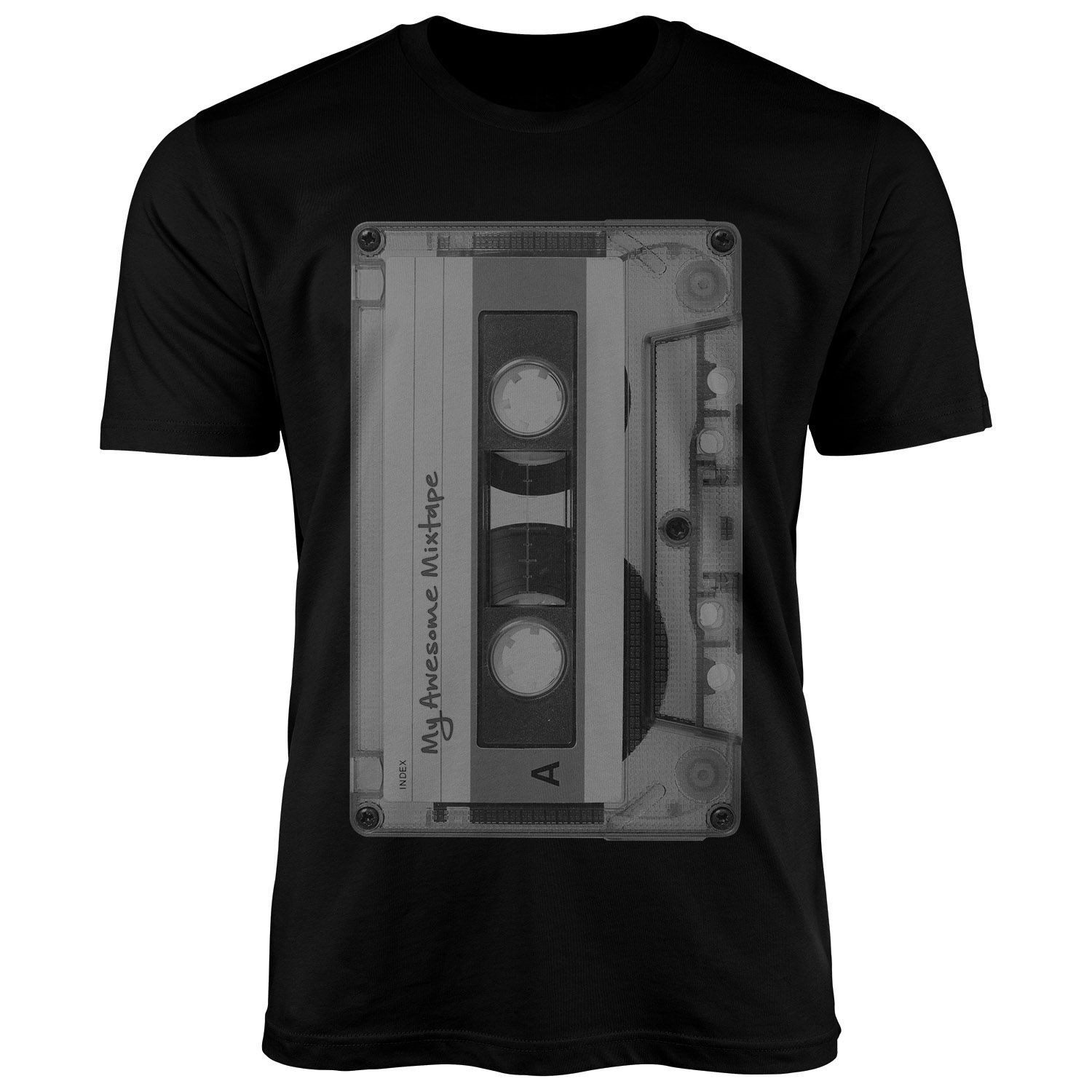 Neverless Print-Shirt Herren T-Shirt Retro Motiv 80er Jahre Mixtape Kassette Oldschool mit Print