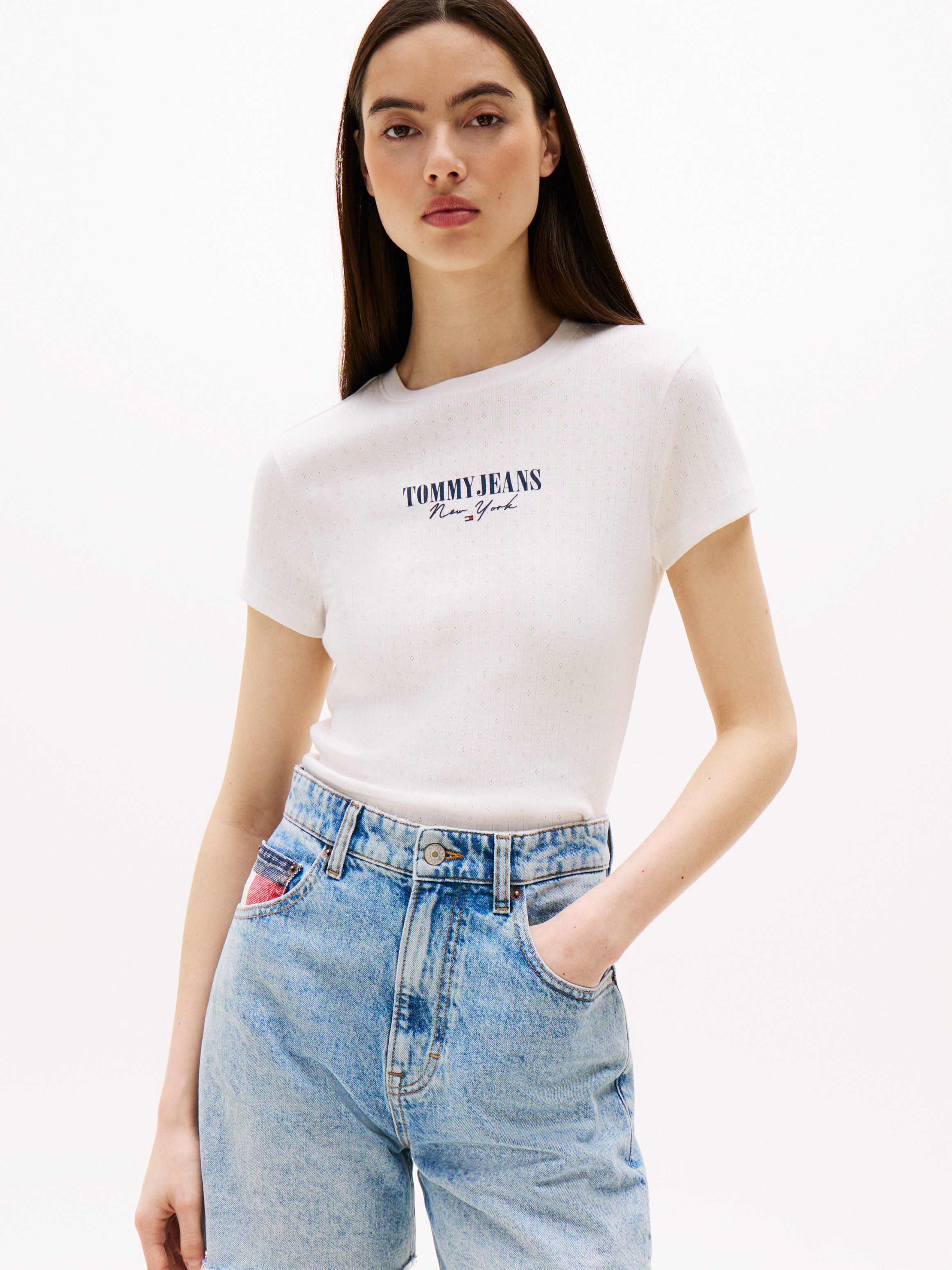 Kurzarmshirt TJW SLIM LOGO 2 POINTELLE TEE