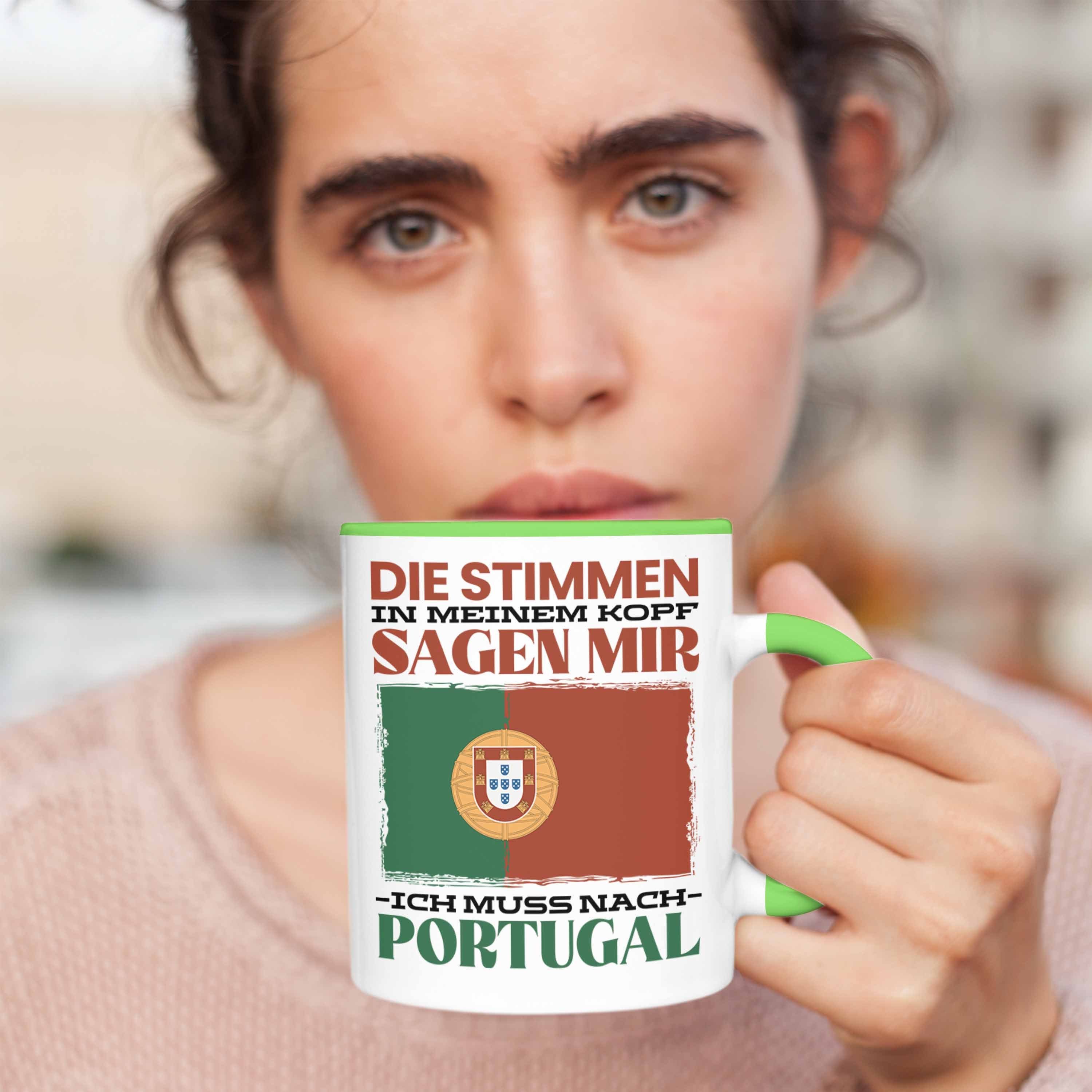 Trendation Tasse Grün Land Portugal Tasse Geschenk für Trendation Urlaub - Portugiesen