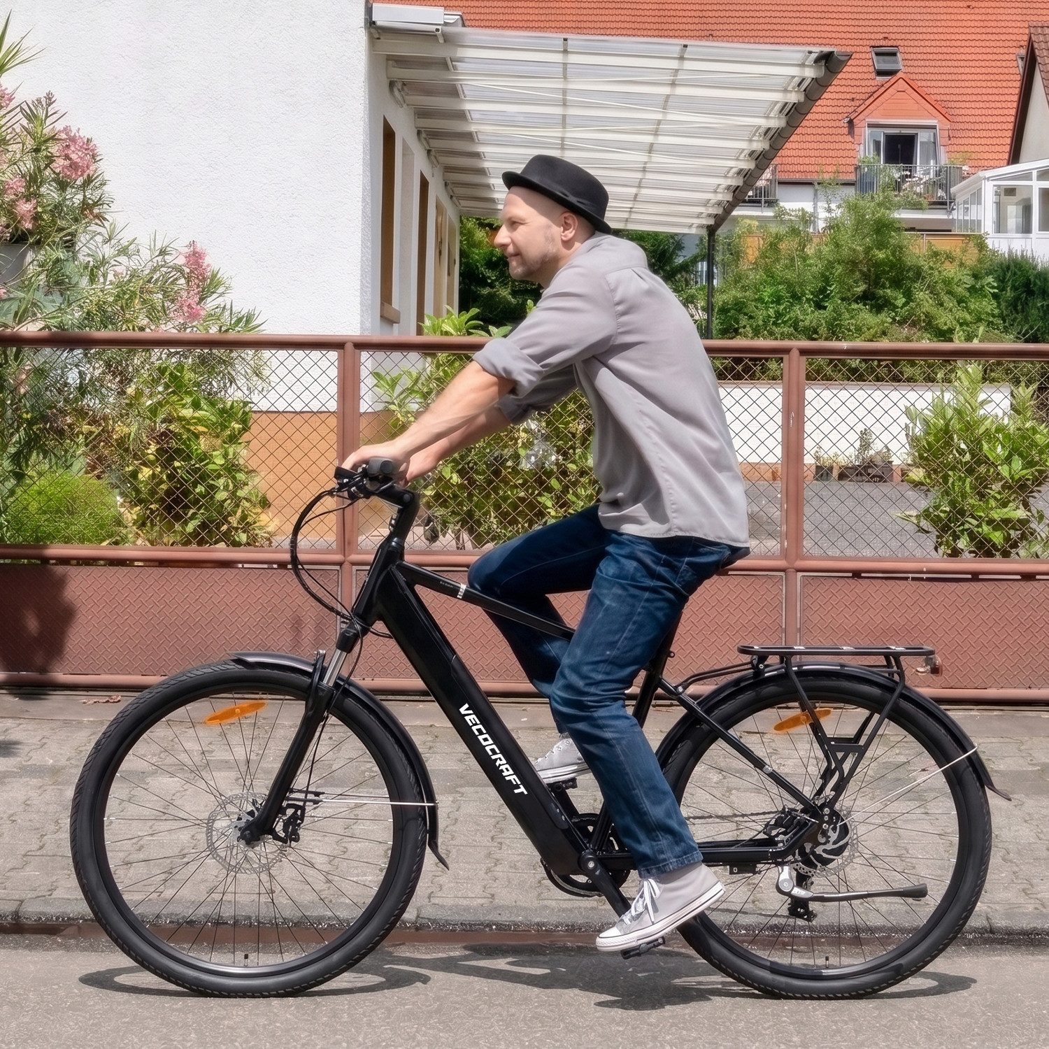 VECOCRAFT E-Bike Cityrad 28Zoll Pedelec 40Nm mit 36V 10.4Ah,100KM,für Damen und Herren EURYBIA, 7 Gang Shimano, Kettenschaltung, Heckmotor, 374,4 Wh, (max. Belastung 150 kg, Aluminiumrahmen, LCD-Display), Trekkingrad,Pedelec mit Scheibenbremse, StVZO,E-Cityrad