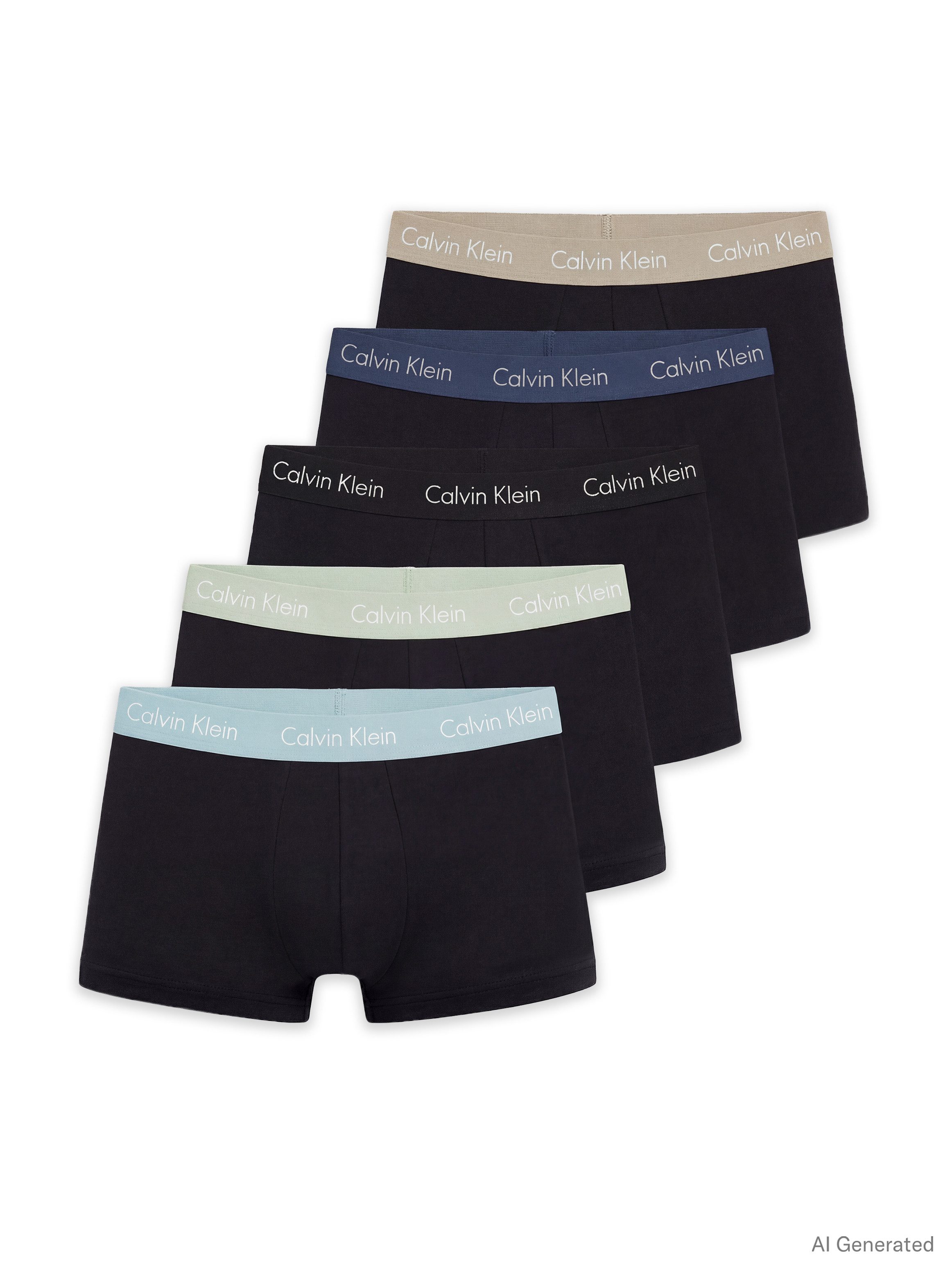 Calvin Klein Underwear Trunk LOW RISE TRUNK 5PK (Packung, 5er-Pack) mit Logo-Elastikbund (5 Stück)