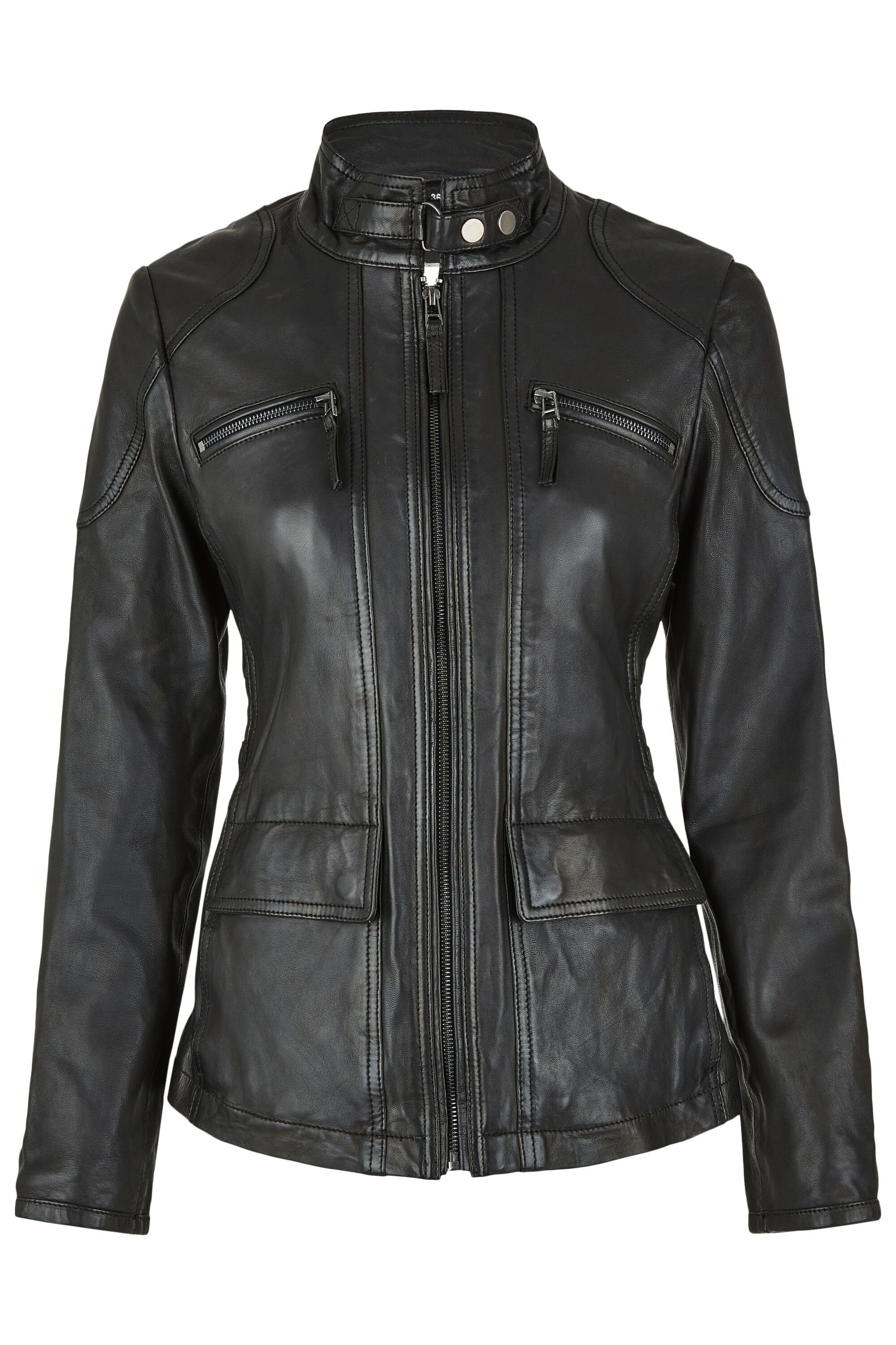 7eleven Lederjacke SEKANDI (1-St) mit Zierriegel günstig online kaufen