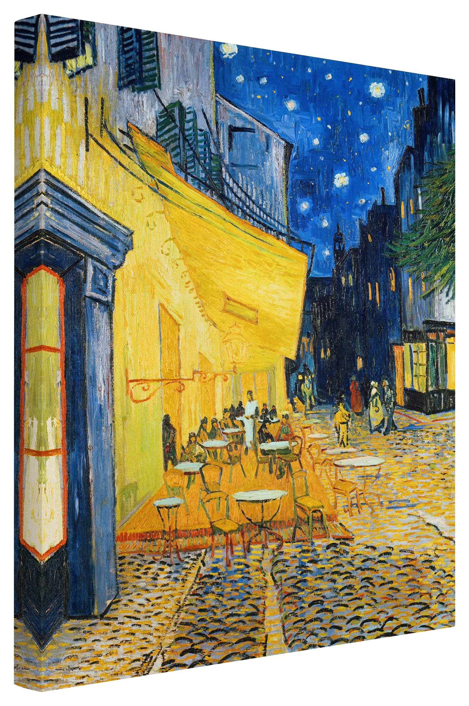 Bilderdepot24 Leinwandbild Kunstdruck Vincent van Gogh Café-Terrasse Arles gelb Leinwand XXL, Kunst & Malerei, Wohnzimmer Schlafzimmer Küche Flur Wandbild Kunstkopie Wanddeko Druck